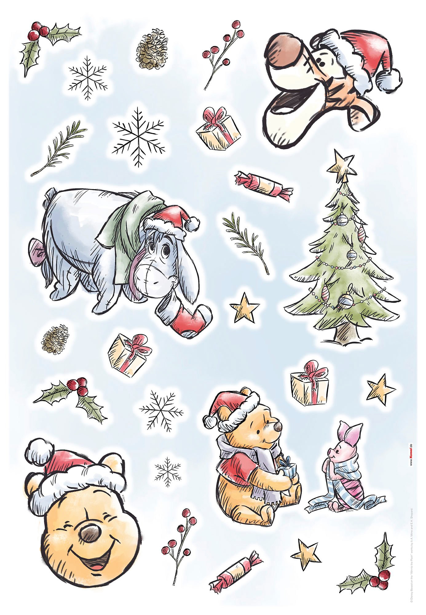 Komar Wandsticker »Winnie Pooh Christmas«, 50x70 cm (Breite x Höhe),  selbstklebendes Wandtattoo Trouver sur