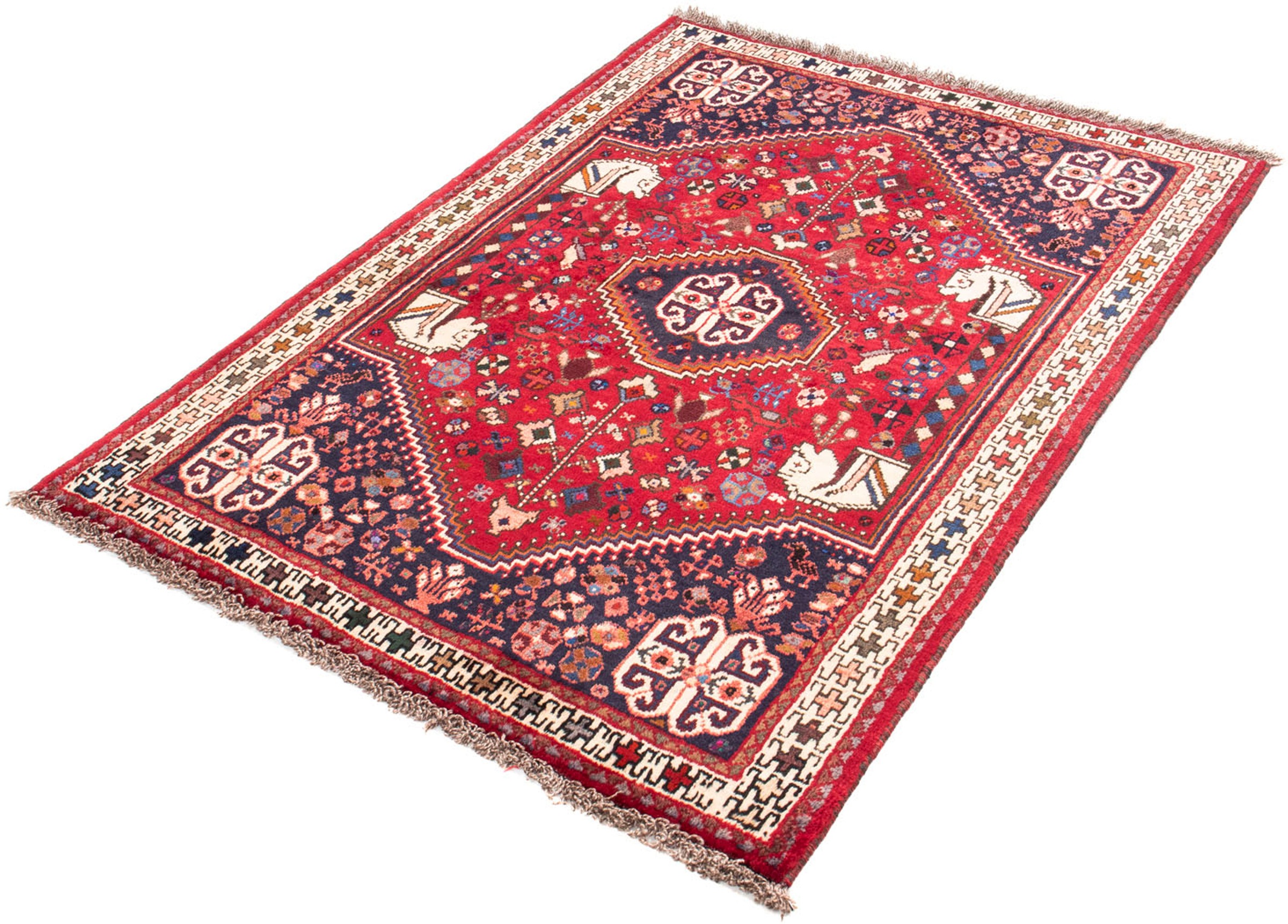Image of morgenland Orientteppich »Perser - Nomadic - 147 x 106 cm - rot«, rechteckig, 10 mm Höhe, Wohnzimmer, Handgeknüpft, Einzelstück mit Zertifikat bei Ackermann Versand Schweiz