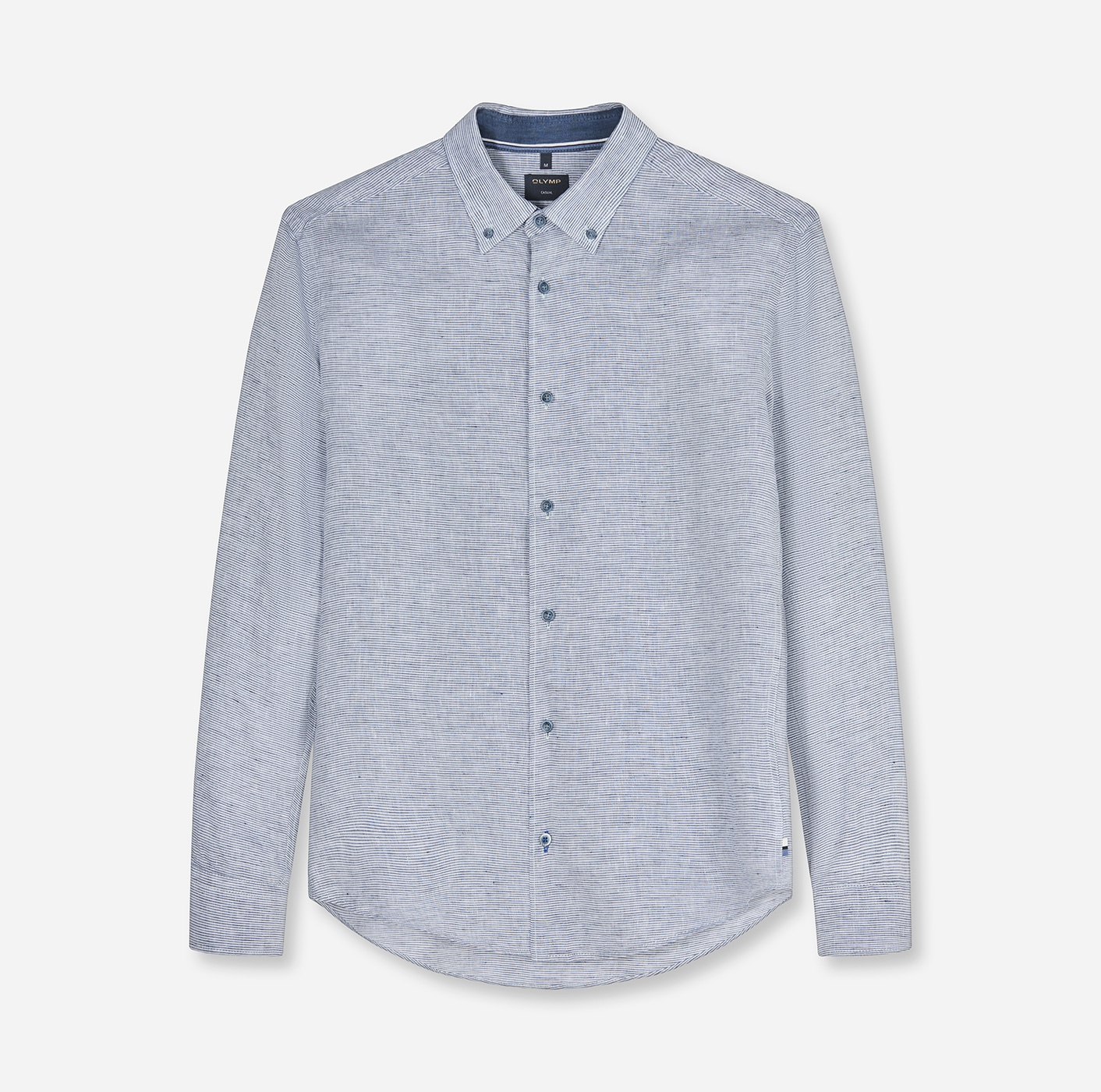 Image of OLYMP Langarmhemd Casual, Button-down-Kragen, regular fit, Leinen