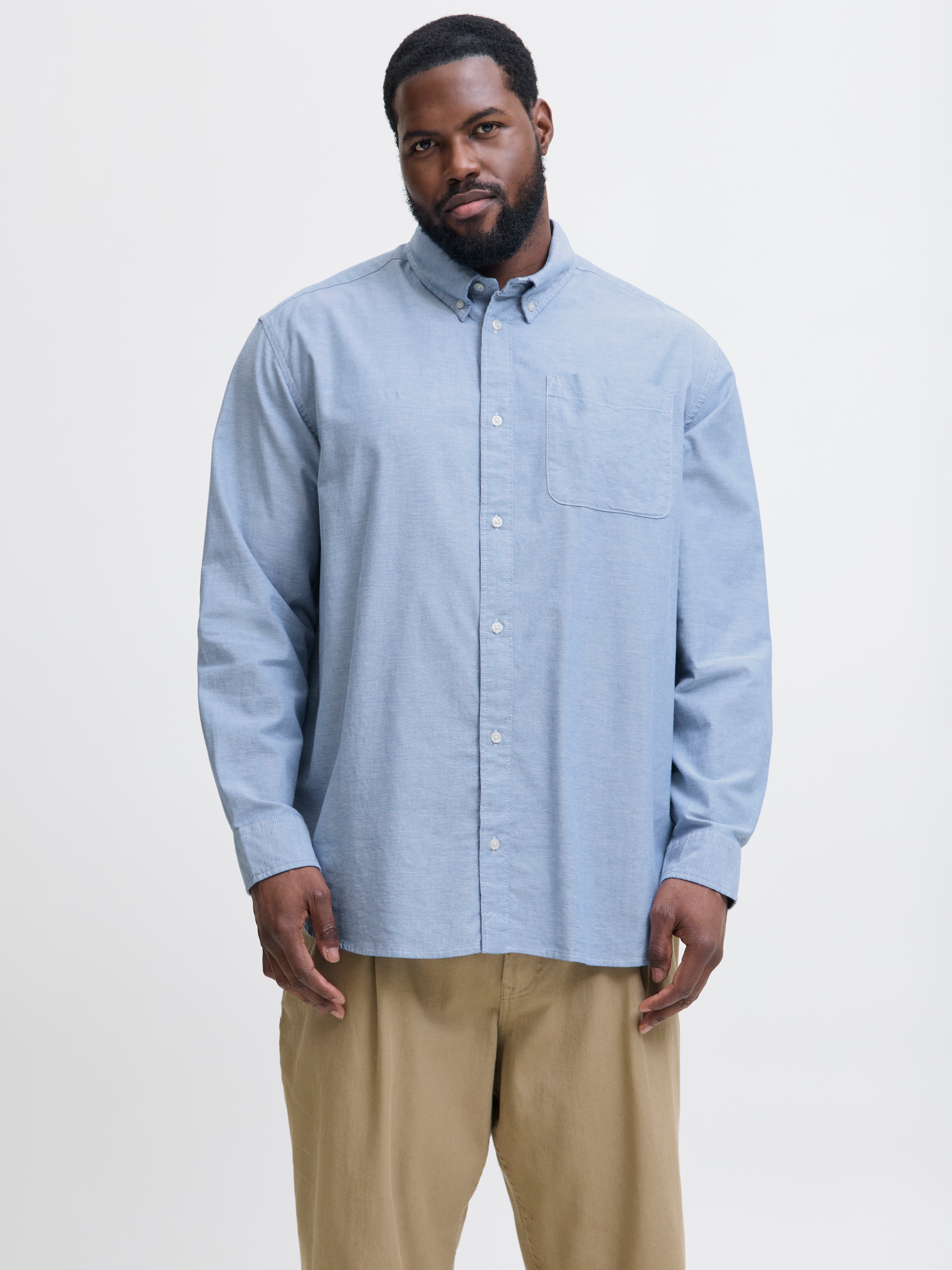 Image of Jack & Jones PlusSize Langarmhemd "JPRBLUBROOK OXFORD SHIRT L/S NOOS PLS"