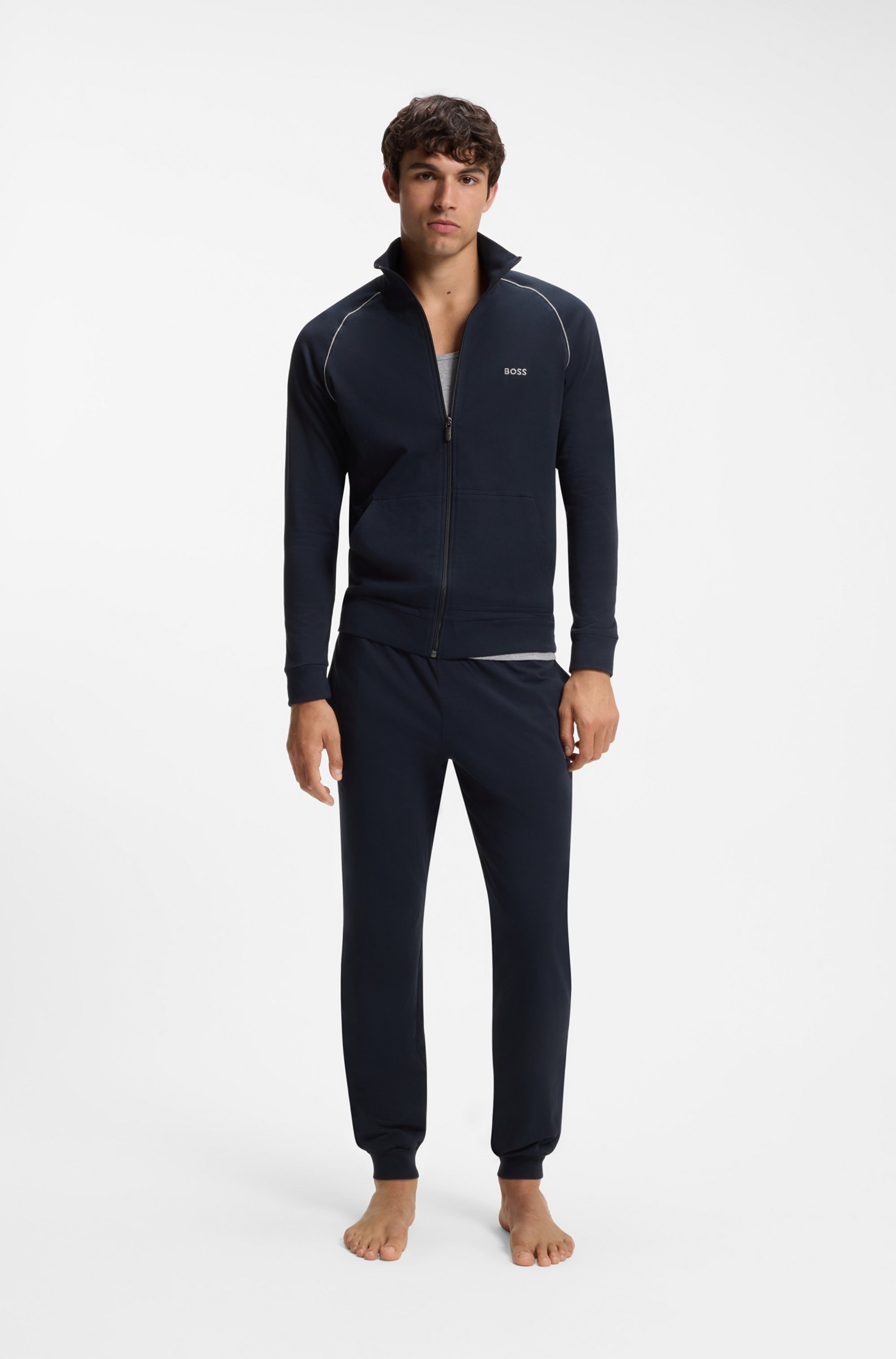 BOSS Veste sweat »Mix&Match Jacket Z« mit Kontrastnaht am Ärmel