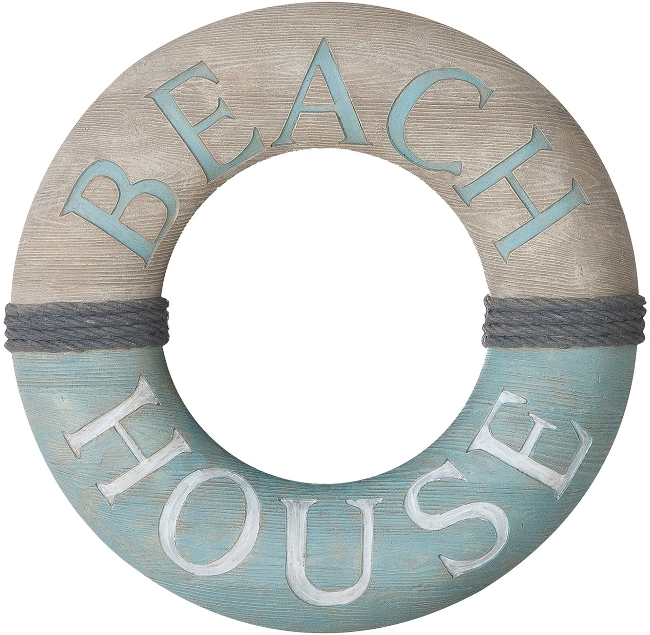 Image of GILDE Wandspiegel "Spiegel rund Beach house grau H. 45 cm"