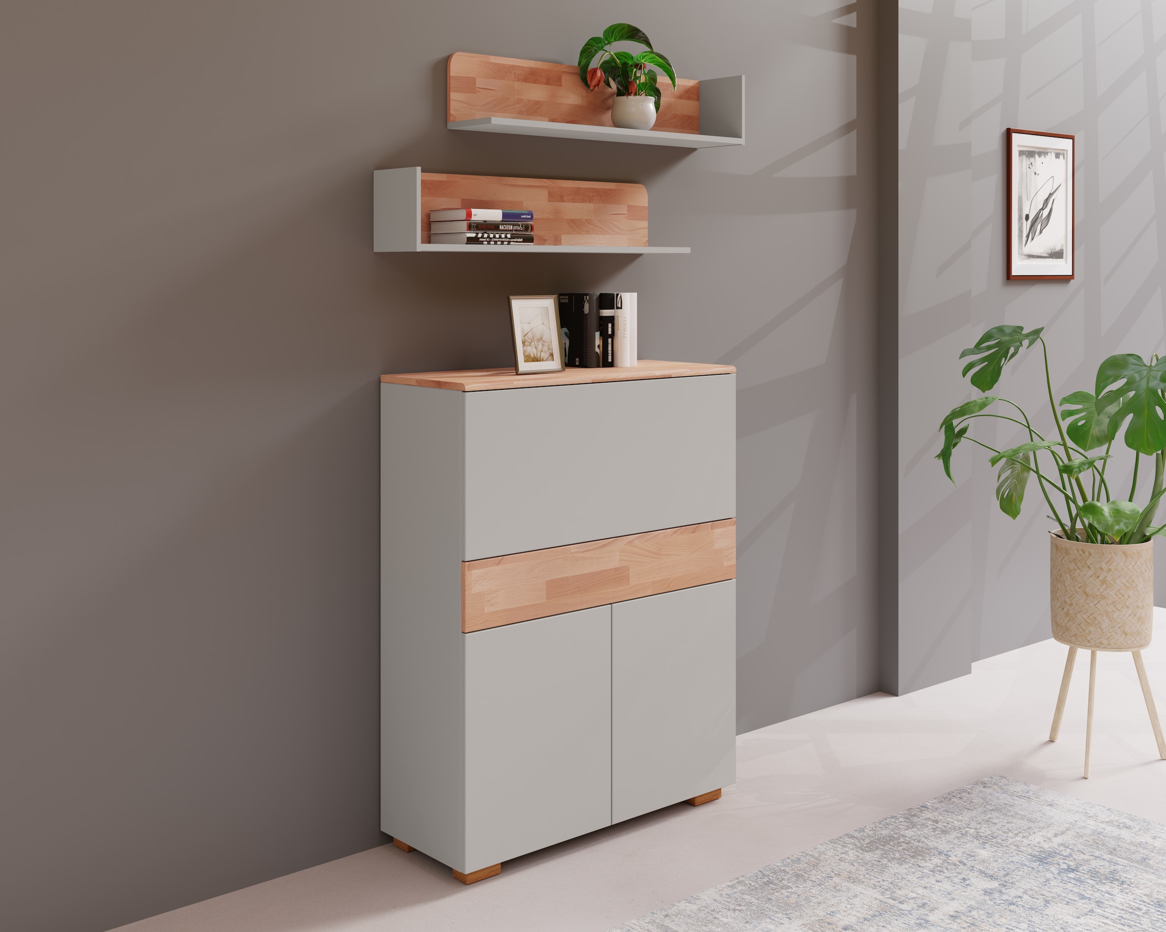 GOODproduct Büromöbel-Set Set, Set: Sekretär, 2 Wandregale, 3 Stk. tlg. Multifuktional mit Stauraum