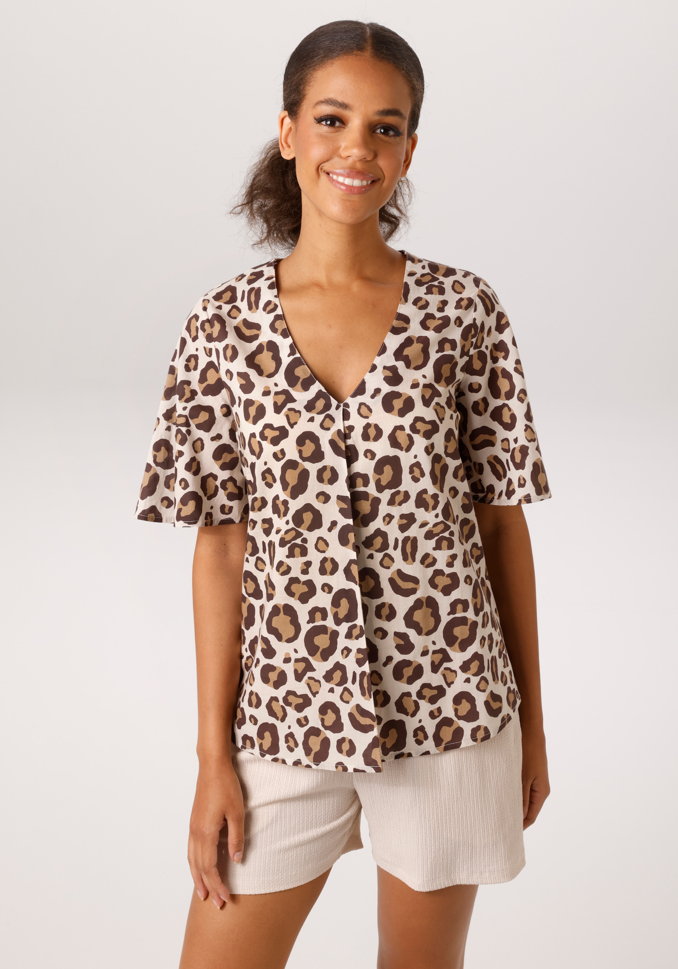Image of Aniston CASUAL Schlupfbluse im farbharmonischen Leoprint - jedes Teil ein Unikat