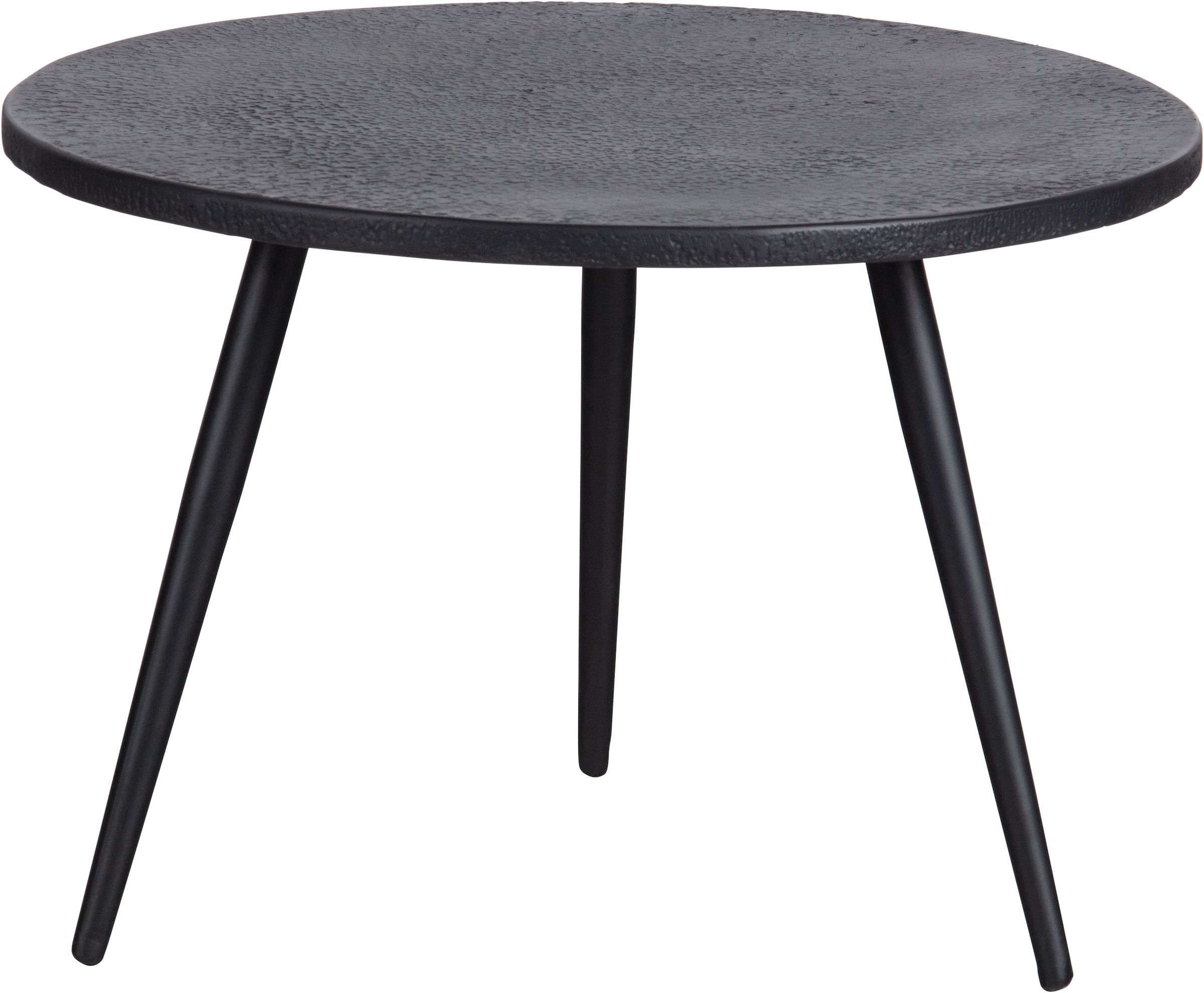 WOOOD Beistelltisch »Suze aus Multiplex mit Metallbeschichtung Ø53x42 / Ø53x36 cm« Set, 2 Stk. tlg. 2er-Set, Plattendicke 2 cm, Beine aus MS-Eisen, pulverbeschichtet