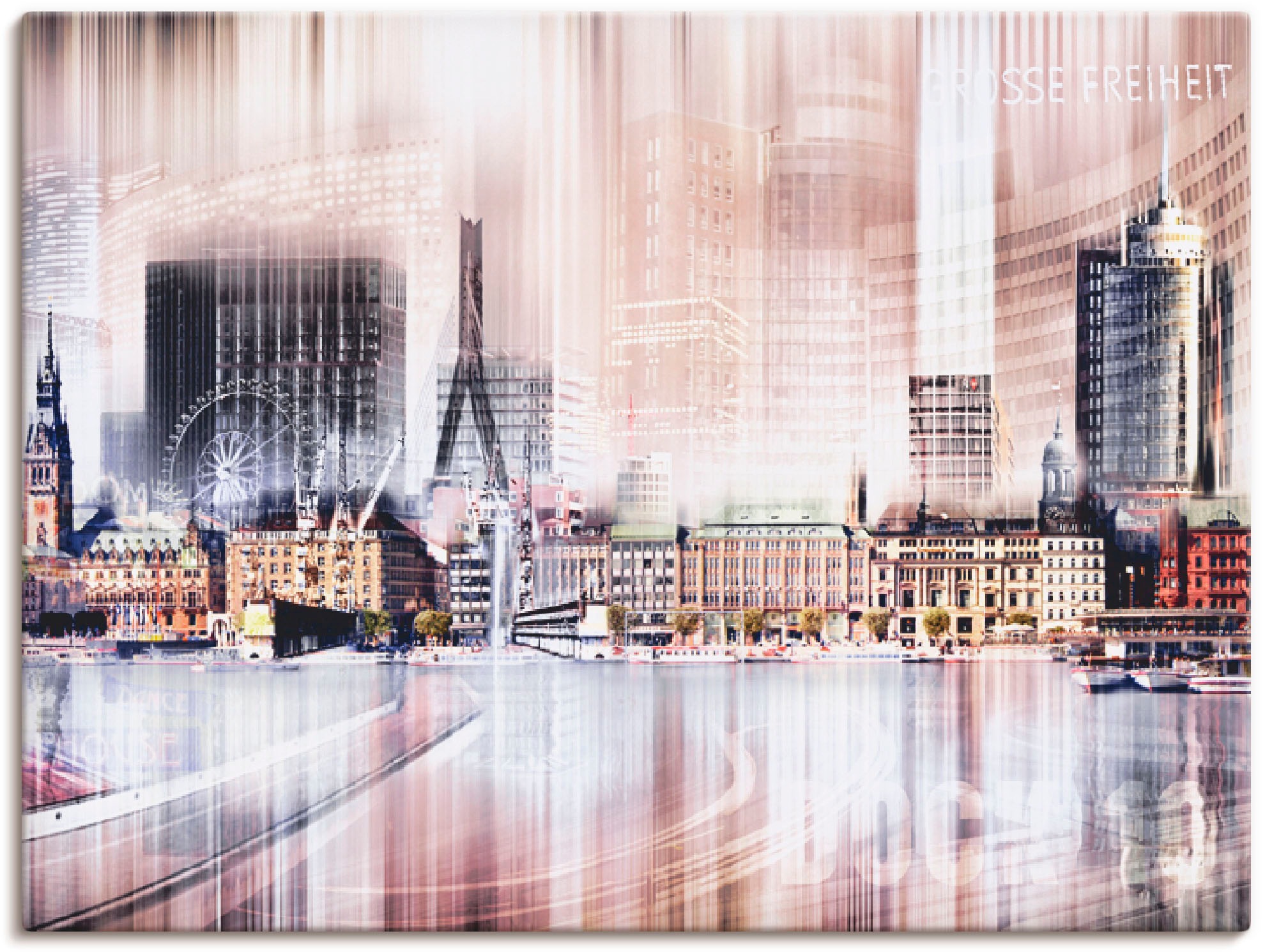 Image of Artland Wandbild »Hamburg Skyline Collage V«, Deutschland, (1 St.), in vielen Grössen & Produktarten -Leinwandbild, Poster, Wandaufkleber / Wandtattoo auch für Badezimmer geeignet bei Ackermann Versand Schweiz