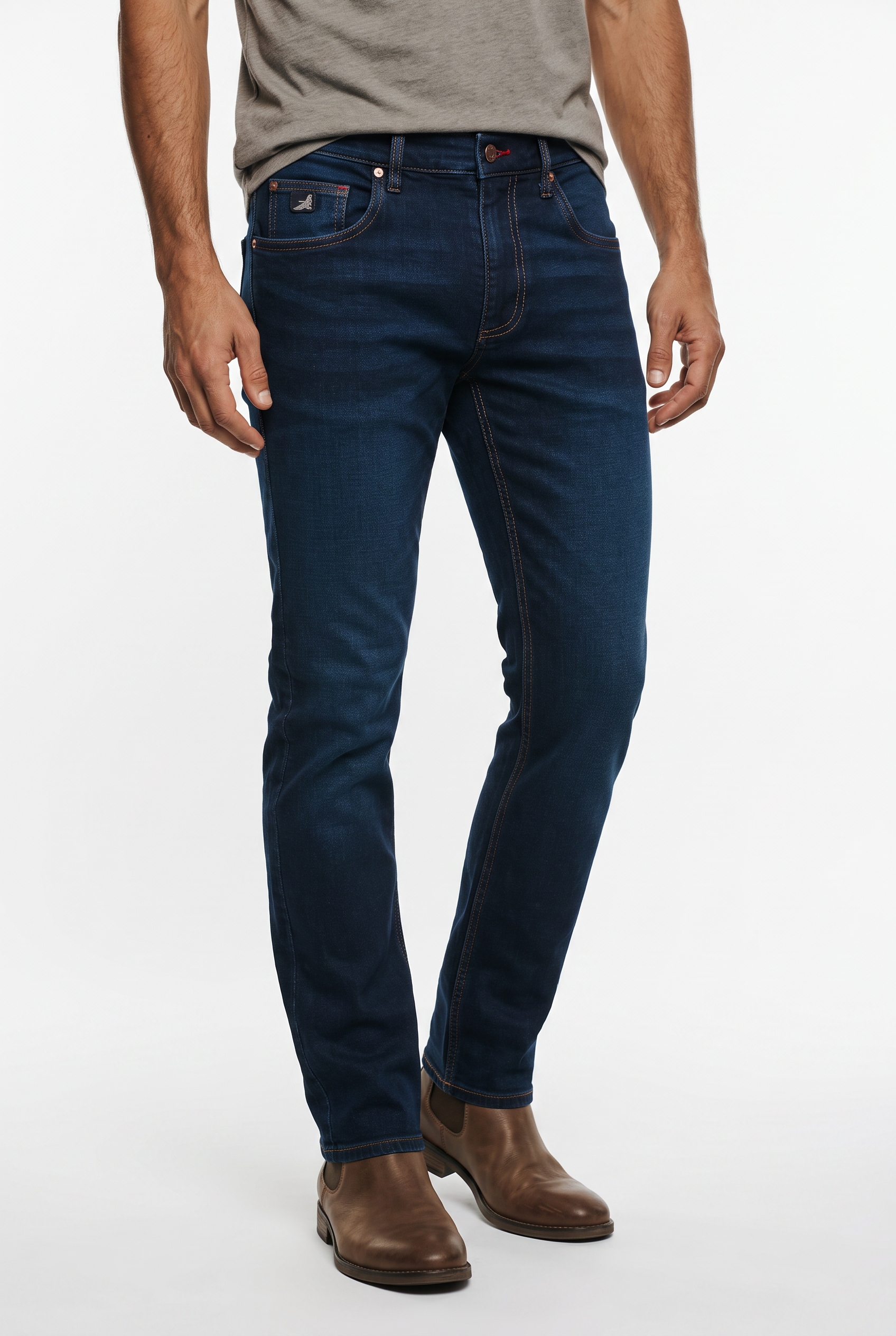 Image of Arizona Straight-Jeans gerader Straight-Fit, aus elastischem Denim, niedrige Leibhöhe