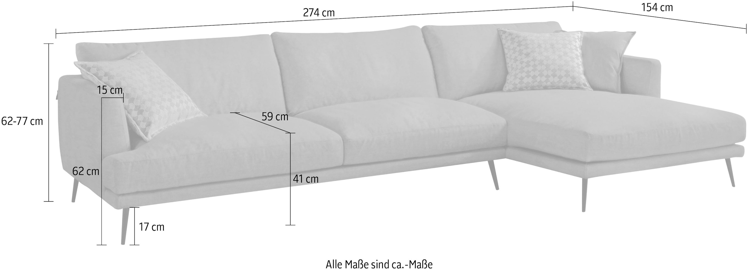 Egoitaliano Ecksofa »Sophia, Designsofa mit extrakomfortablem Sitzkomfort«, mit Daunenfederung, L-Form