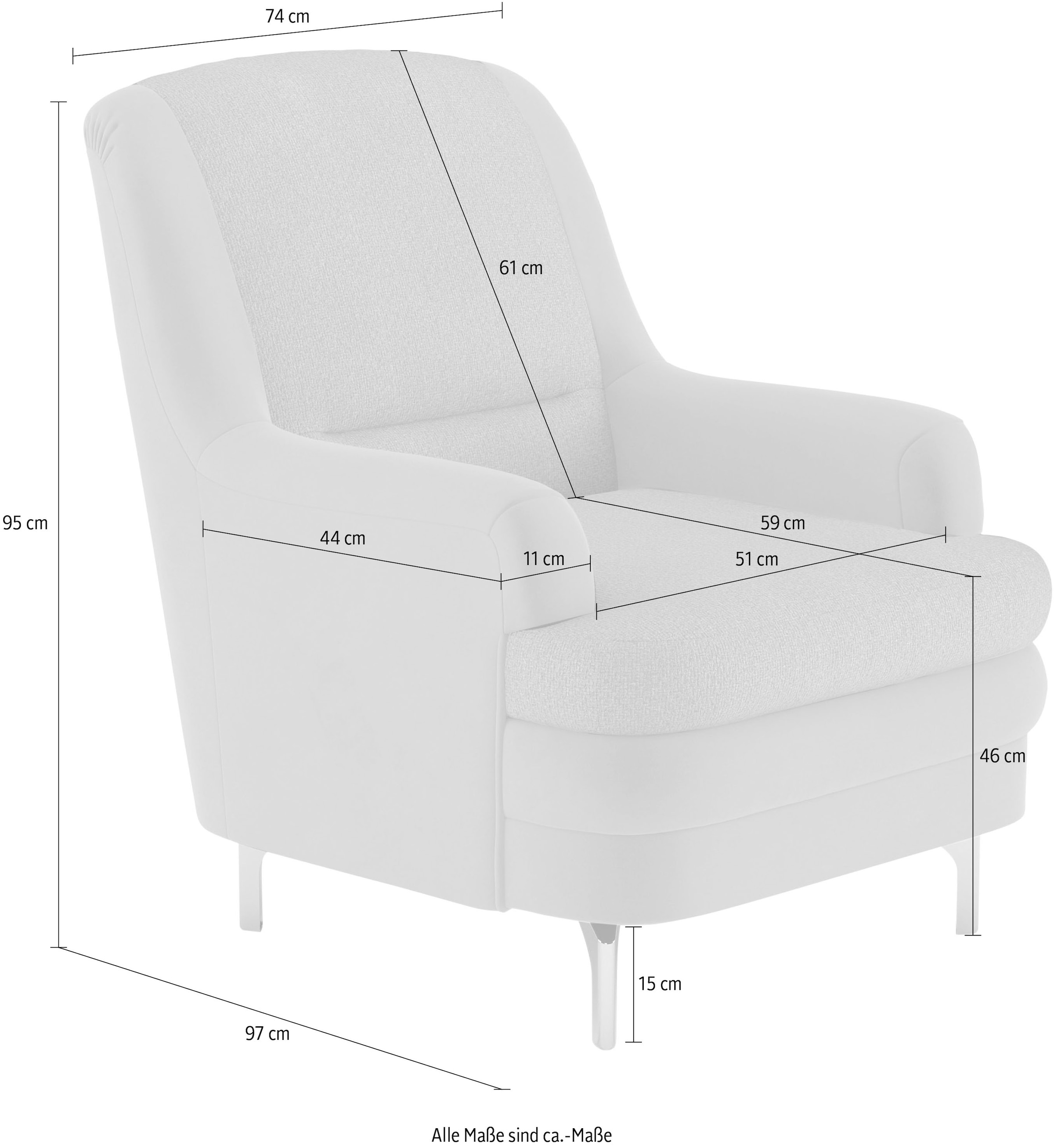 sit&more Sessel »Orient«, inkl. 1 Zierkissen mit Strass-Stein, goldfarbenfabene Metallfüsse