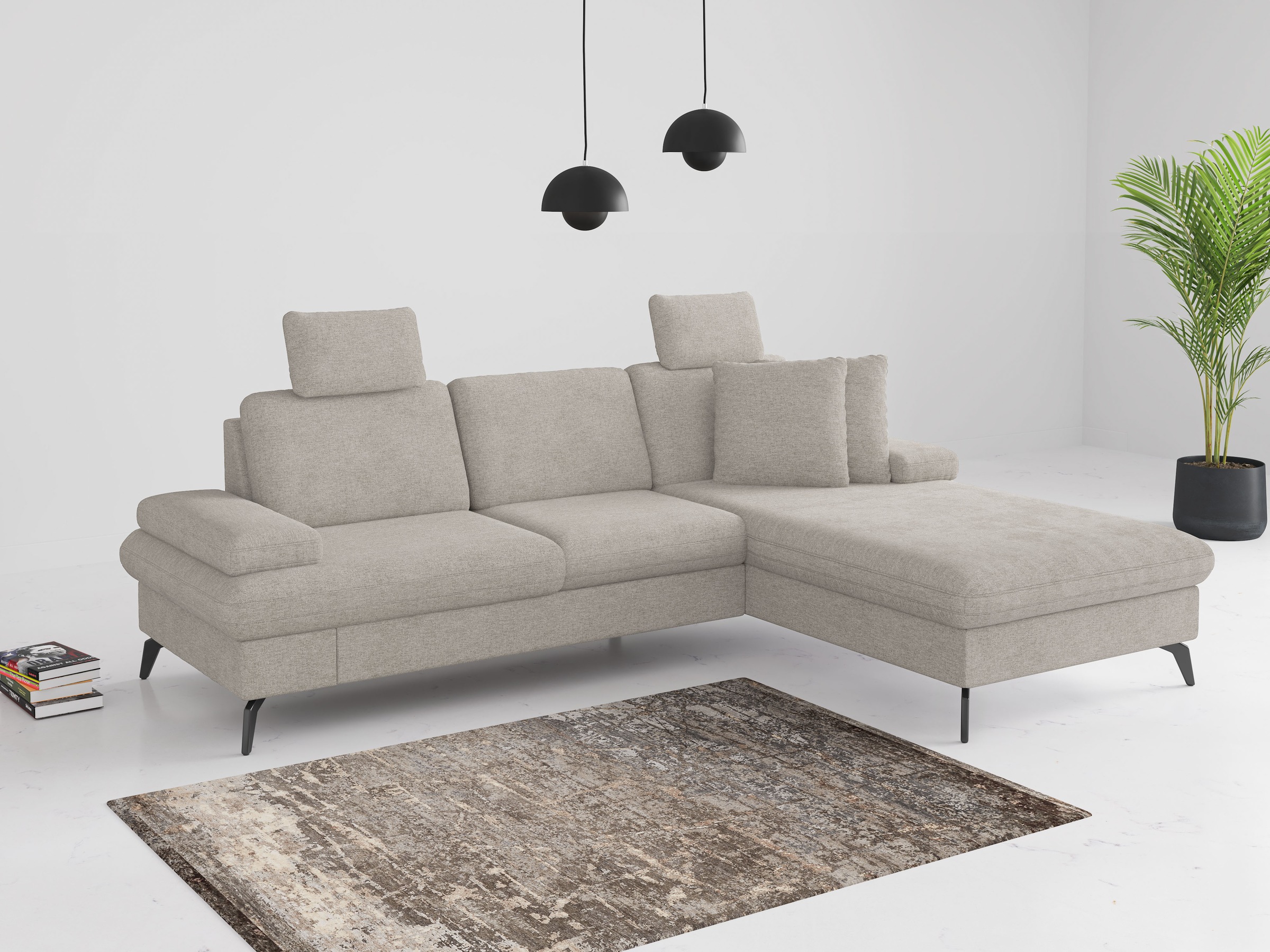 sit&more Ecksofa »Morris Jubi L-Form«, inkl. Armteilfunktion und 1 Zierkissen, wahlweise mit Bettfunktion