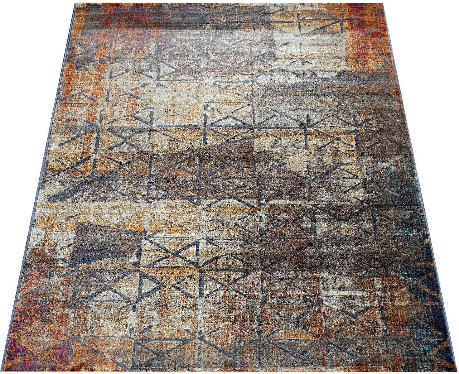 Image of Paco Home Teppich »Jazz 705«, rechteckig, 14 mm Höhe, Kurzflor, modernes geometrisches Design und Used-Look, ideal im Wohnzimmer & Schlafzimmer bei Ackermann Versand Schweiz