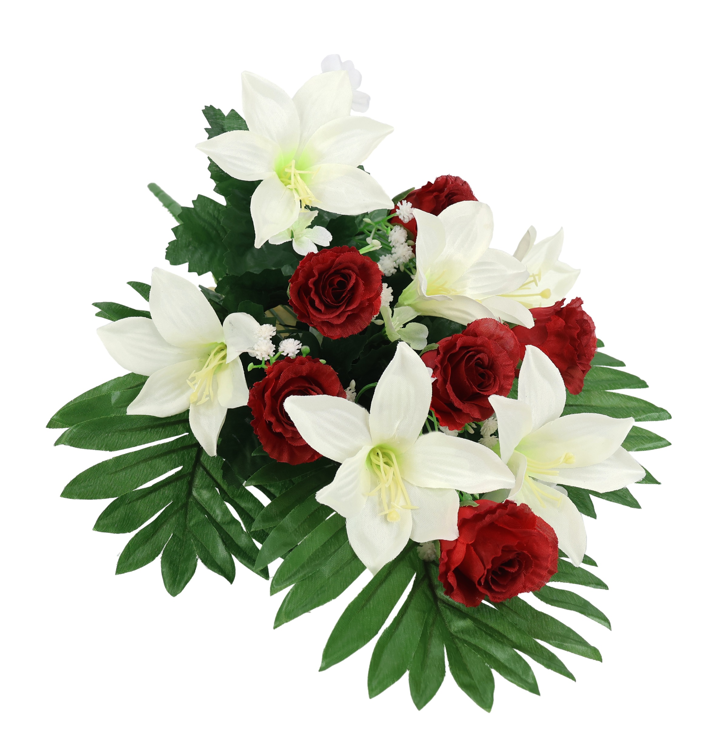 I.GE.A. Kunstblume »Aufleger Rosen/Lilien«, Bouquet Strauss Blume Tischdeko Deko Grabdeko Grableger Grabschmuck
