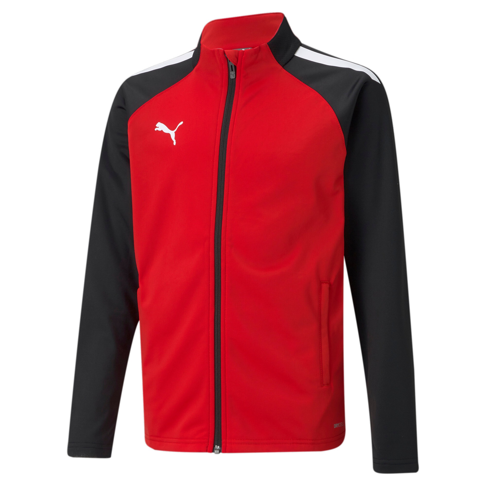 Image of PUMA Trainingsjacke "TEAMLIGA TRAINING JACKET JR" ohne Kapuze sportlicher Look, aus Trikot-Material, mit Reissverschlusstaschen