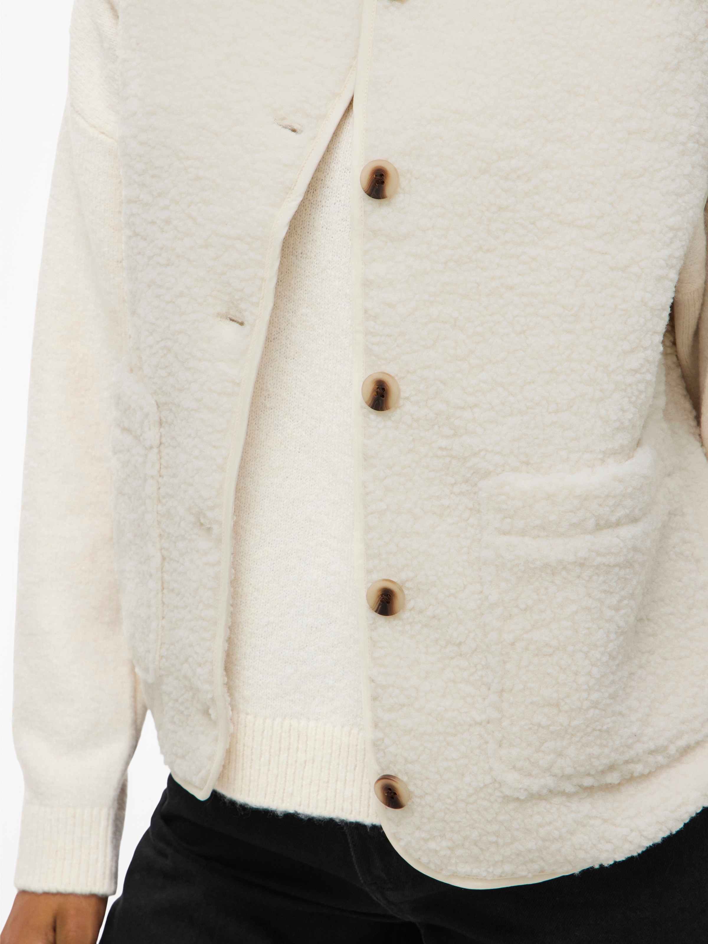 Vila Gilet en peluche »VIADA TEDDY WAISTCOAT - NOOS« Peluche, fibre synthétique, coupe régulière