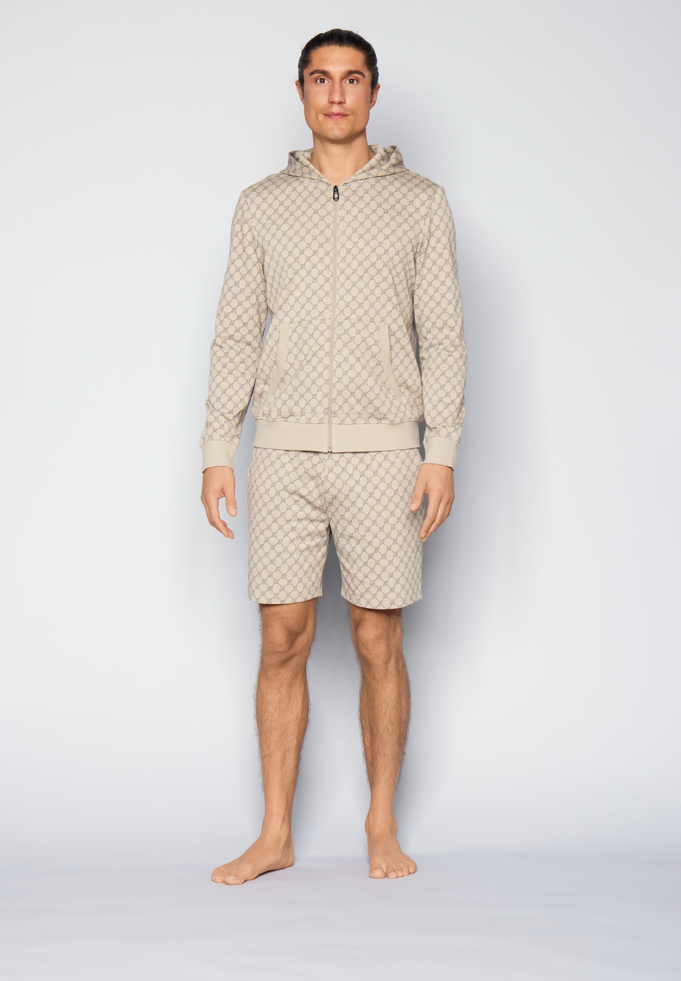 JOOP! Veste sweat mit Cornflower-Print allover und Kapuze