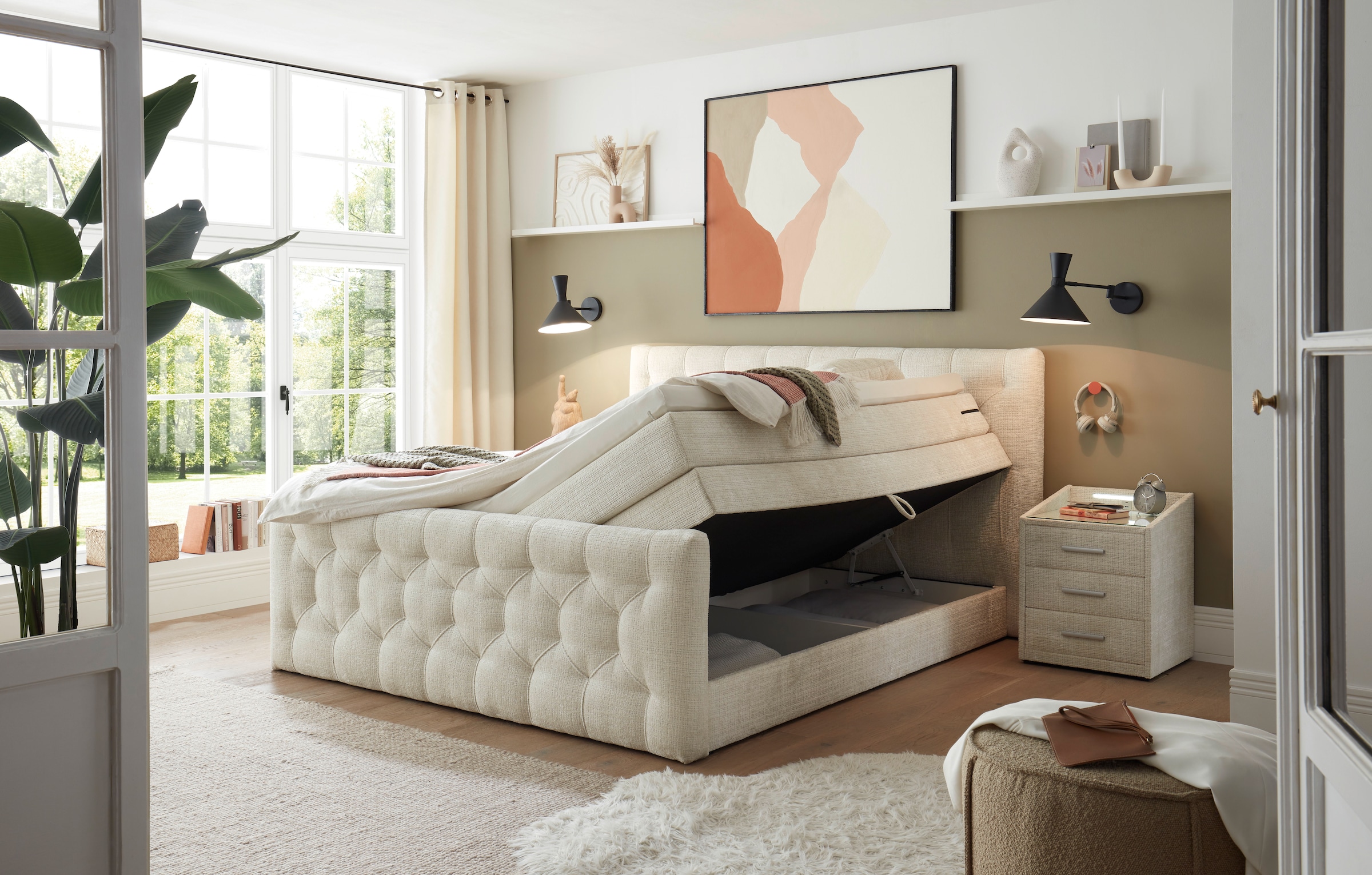 ED EXCITING DESIGN Boxspringbett »"Cashfield"! Topseller inkl. zwei Bettkästen & Topper«, erhältlich in der Grösse 180x200cm