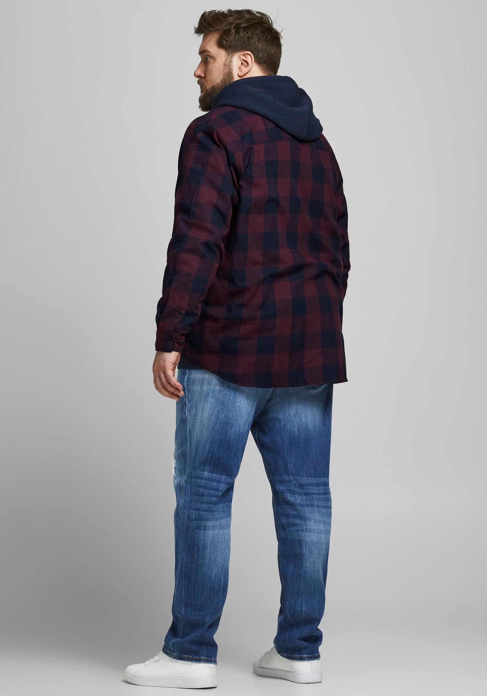 Jack & Jones PlusSize Karohemd »GINGHAM TWILL SHIRT«, Bis Grösse 6XL