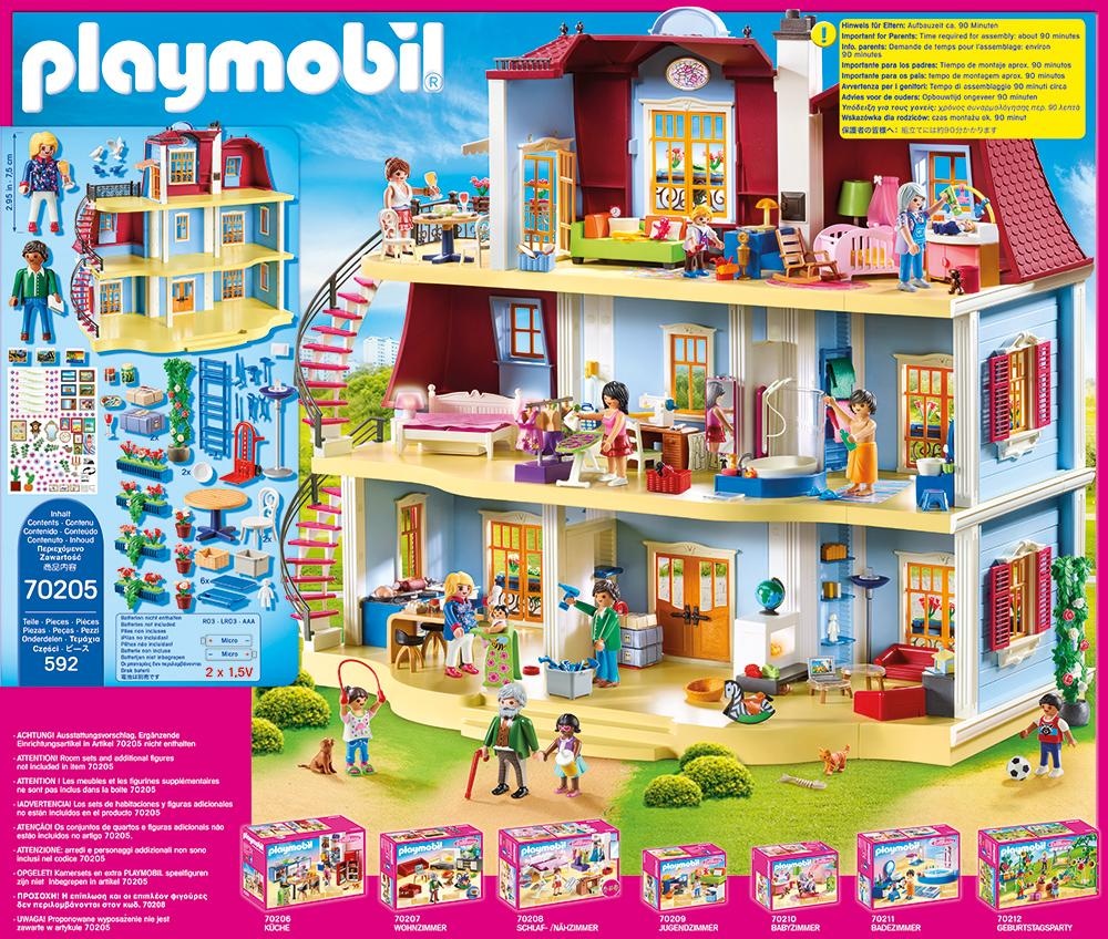 Playmobil® Konstruktions-Spielset »Mein Grosses Puppenhaus (70205), Dollhouse«, (592 St.), Made in Germany