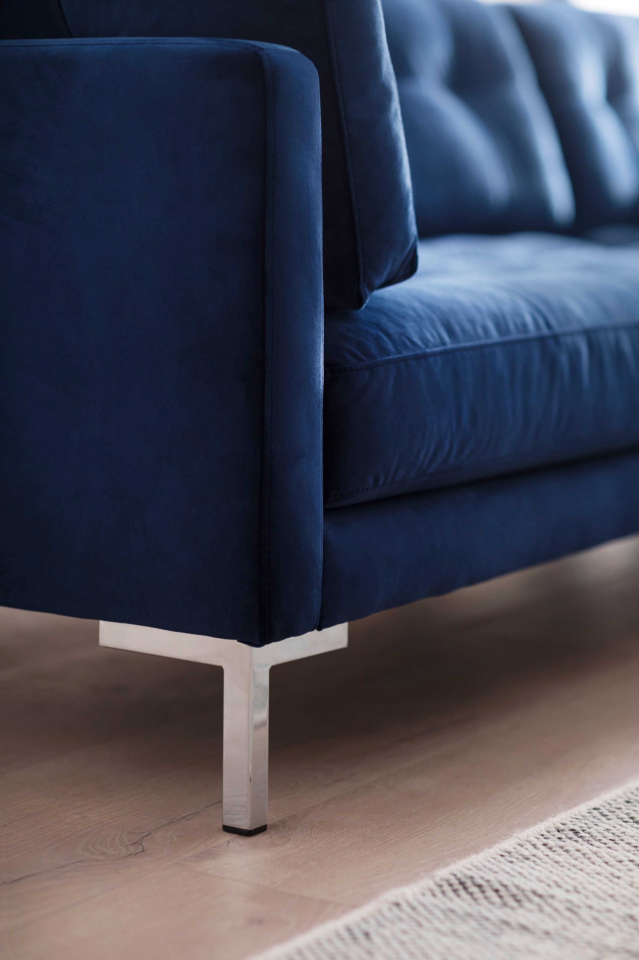 Trends by HG Ecksofa »Landau L-Form«, in Cord-Stoff mit Metallfuss