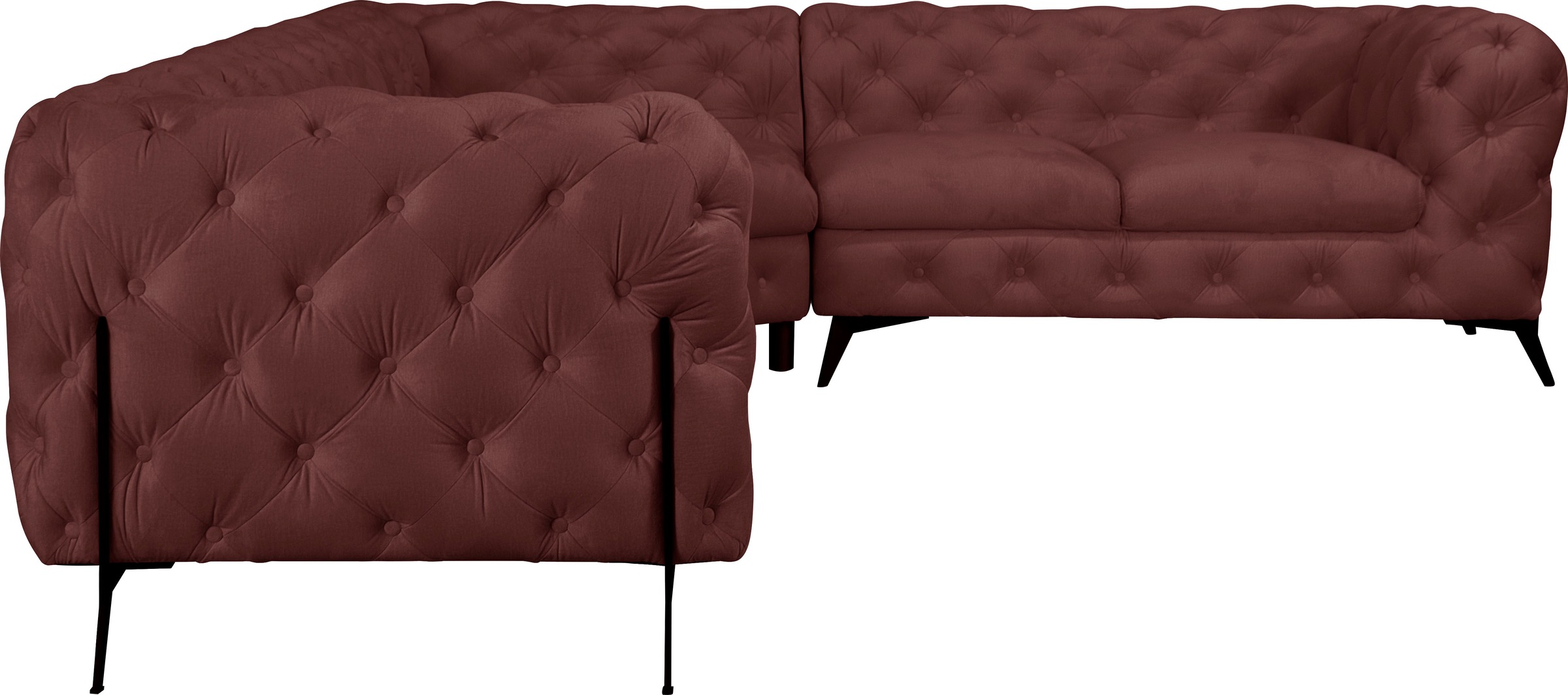 Image of Leonique Ecksofa »Amaury«, mit aufwändiger Kopfheftung in moderner Optik, gleichschenklig, Breite/Tiefe je 262 cm, Fussfarbe wählbar bei Ackermann Versand Schweiz