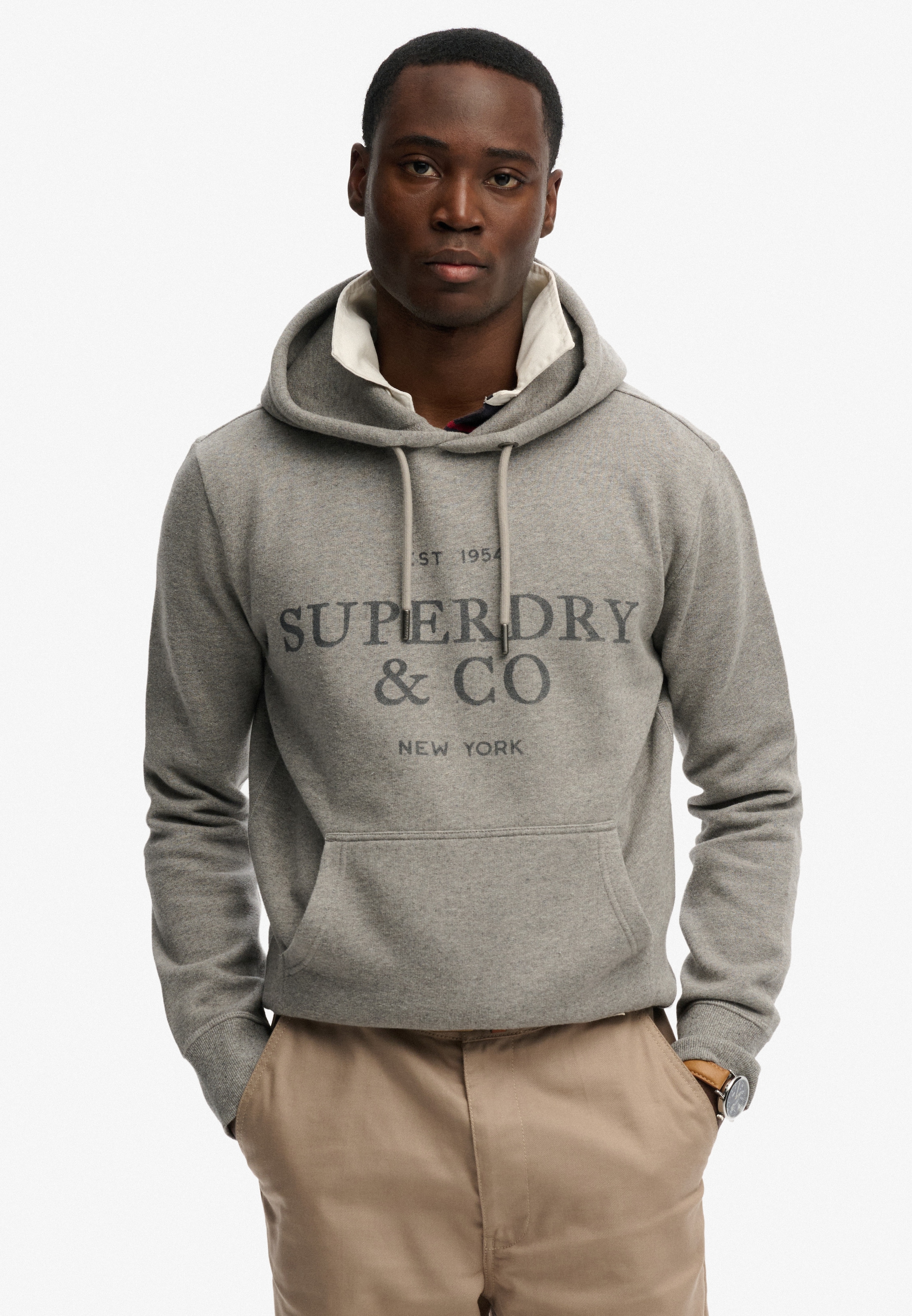 Superdry Sweat à capuche »1954 COMPANY RELAXED HOOD«, mélange coton, coupe décontractée
