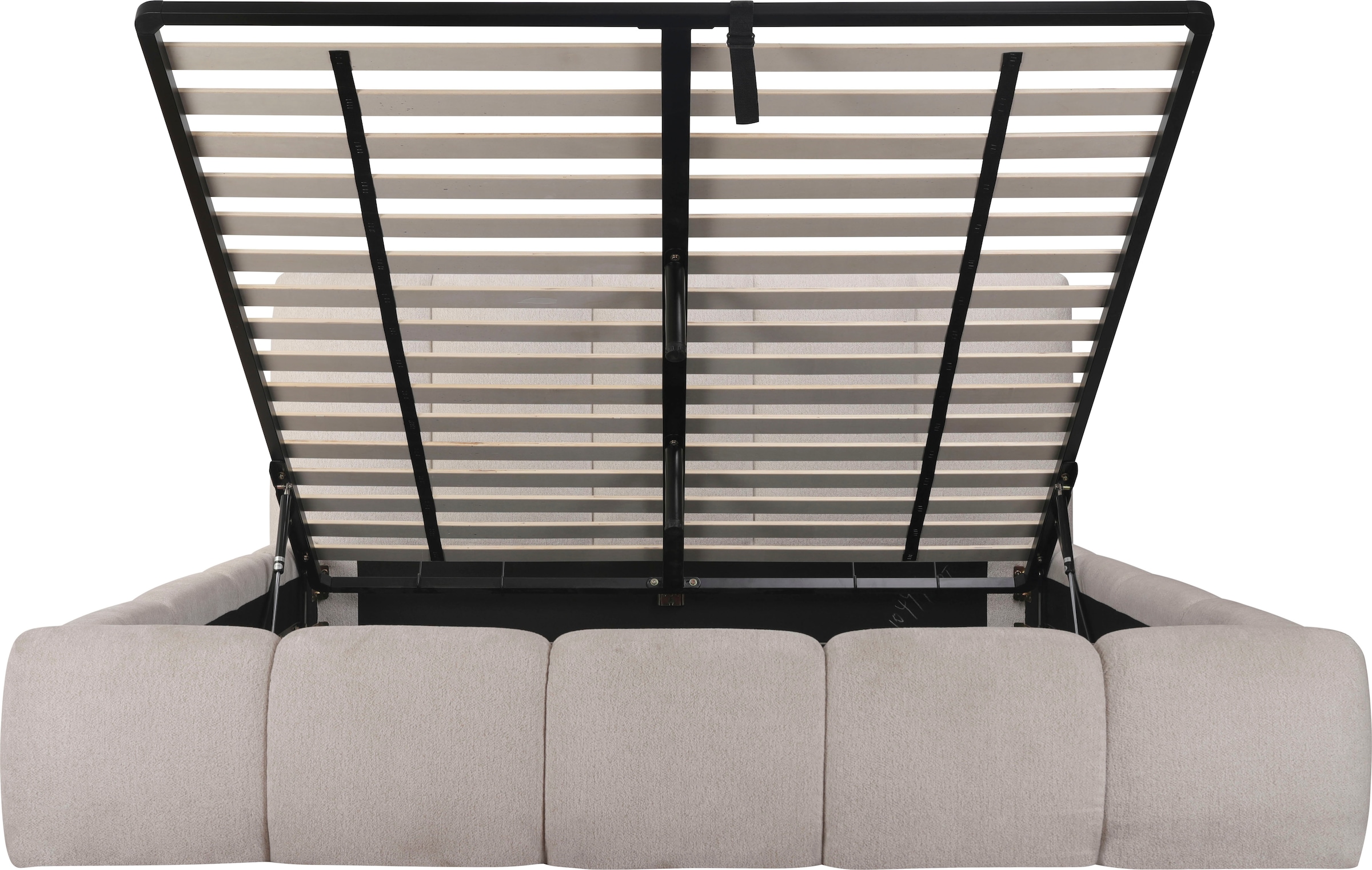 Home affaire Lit rembourré »MERLINDA in der Breite 180cm, inkl. Lattenrost und Bettkasten« gepolstertes Kopfteil und Rahmen, Bezug im Chenillecharakter