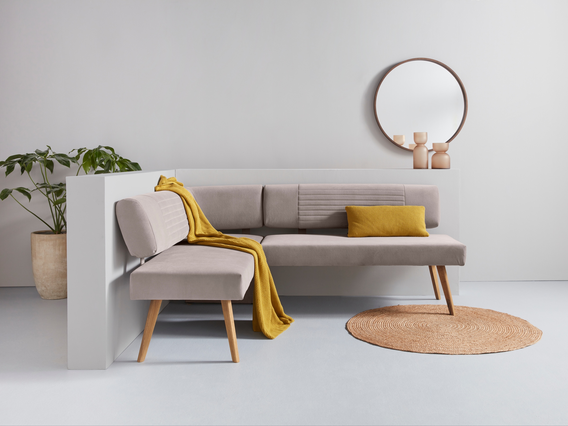 GOODproduct Eckbank »Alessja«, Breite langer Schenkel 192 oder 212 cm, Gestell aus Eiche Massivholz