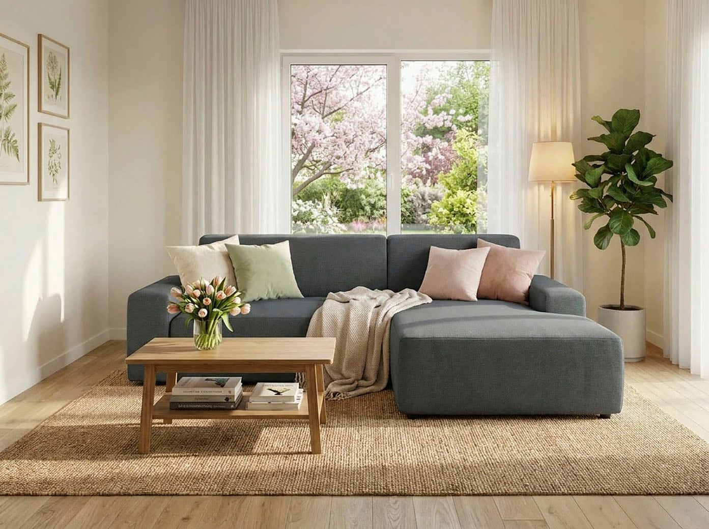 TRENDMANUFAKTUR Ecksofa »Wien, wahlweise mit Sitzvorschub und Bettkasten, Breite 246 cm« L-Form, in trendigem Cordstoff
