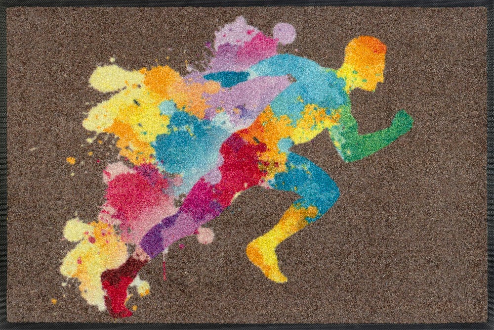 Image of wash+dry by Kleen-Tex Fussmatte »Runiac«, rechteckig, 7 mm Höhe, Schmutzfangmatte, Motiv Läufer, In- und Outdoor geeignet, waschbar bei Ackermann Versand Schweiz