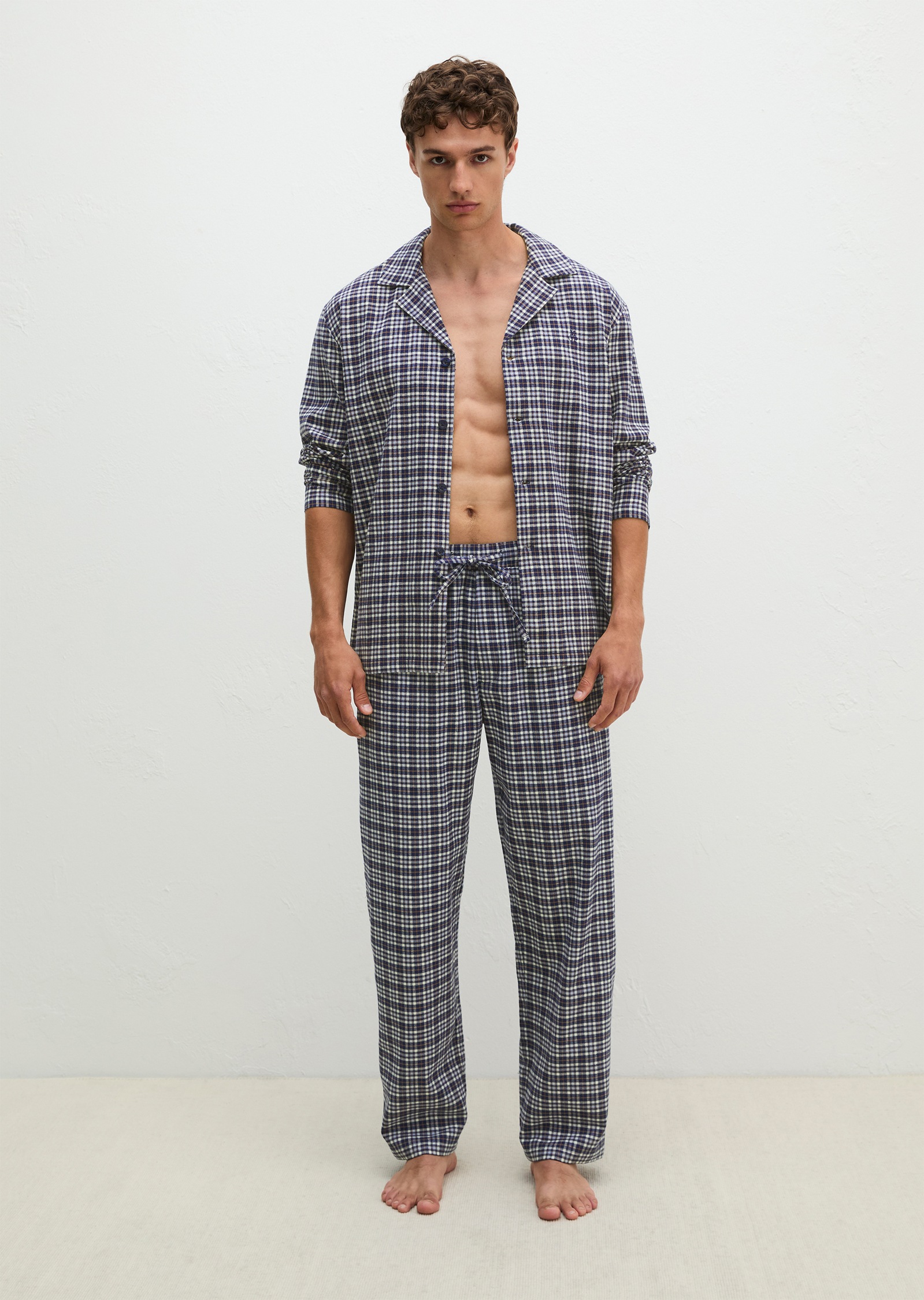 Image of Marc OPolo Pyjamahose gerade Passform, für Homewear und Sleepwear, mit Vichy-Karomuster