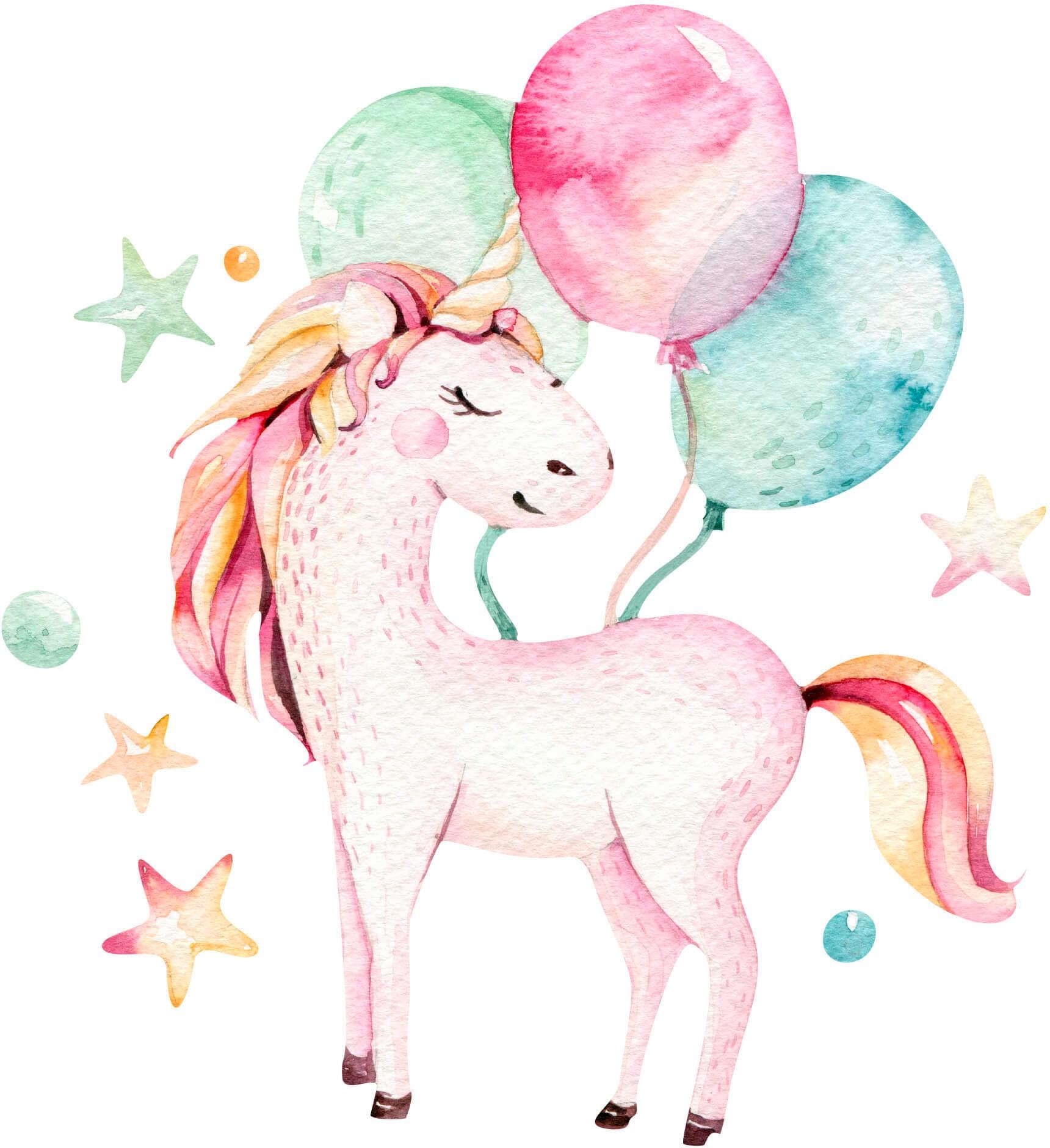 Image of Wall-Art Wandtattoo »Kvilis - Einhorn mit Luftballons« bei Ackermann Versand Schweiz