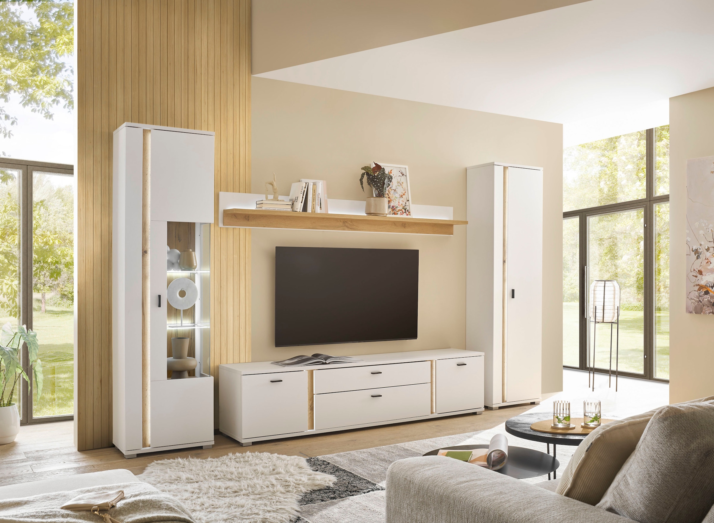 Home affaire Mehrzweckschrank »LONG ISLAND« 1 Stk. tlg. in moderner Trendfarbe,inklusive senkrechter Beleuchtung,Breite 55 cm