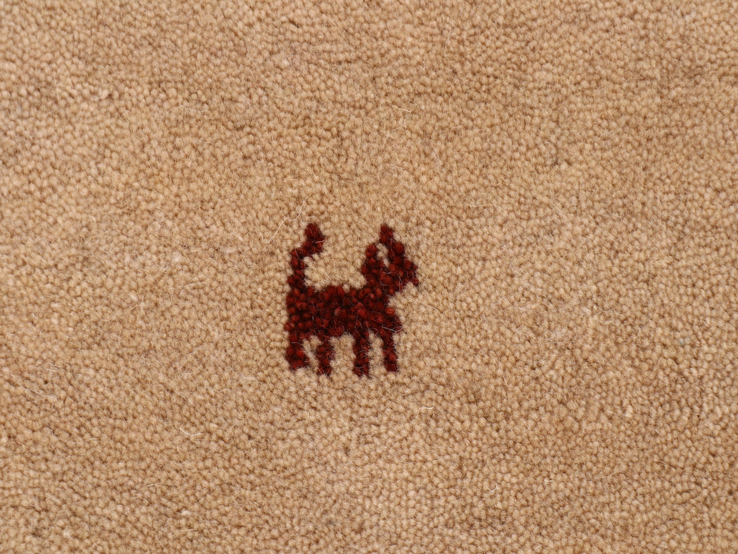 carpetfine Wollteppich »Gabbeh Uni«, rund, 15 mm Höhe, reine Wolle handgewebt, Gabbeh Tiermotiv warmes Raumklima viele Grössen