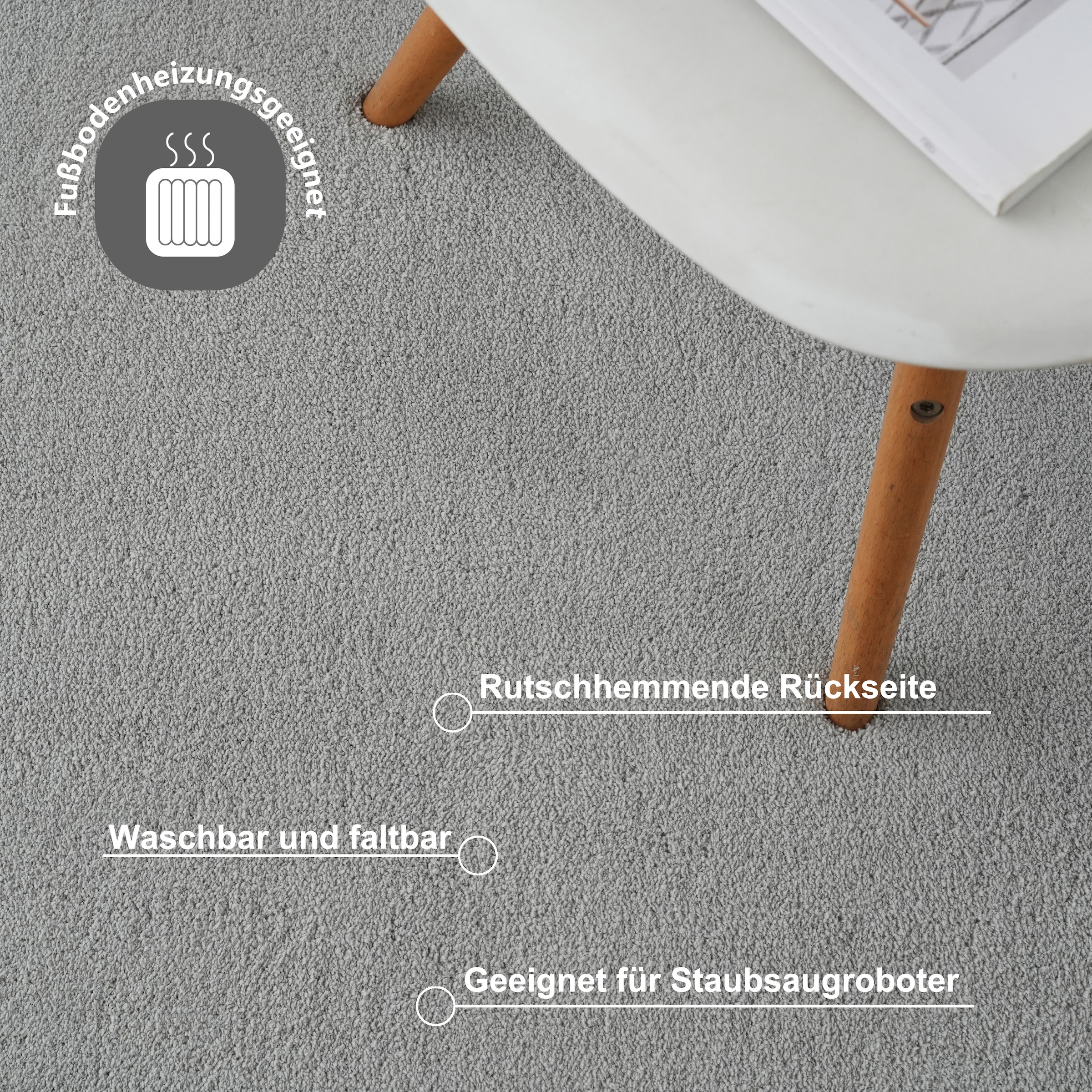 GOODproduct Teppich »Cali Welle, Wellenform, modern, Premium-Qualität« wellenförmig 16 mm Höhe Uni-Farben, kuschelig, & weich, waschbar, Felloptik, Wohnzimmer