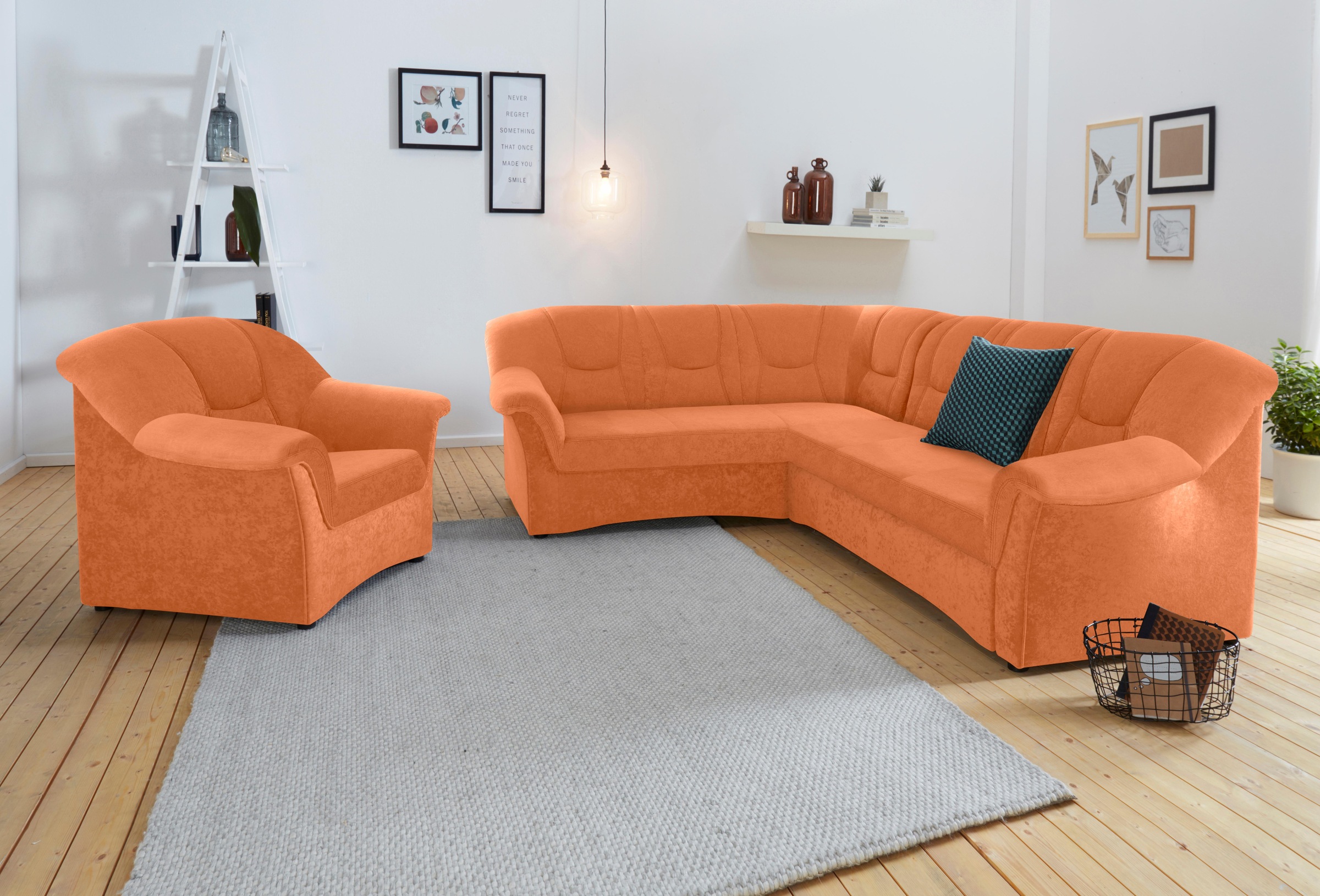 DOMO collection Ecksofa »Sarafina zeitlos und komfortabel, optional mit Federkern, L-Form«, wahlweise mit Bettfunktion