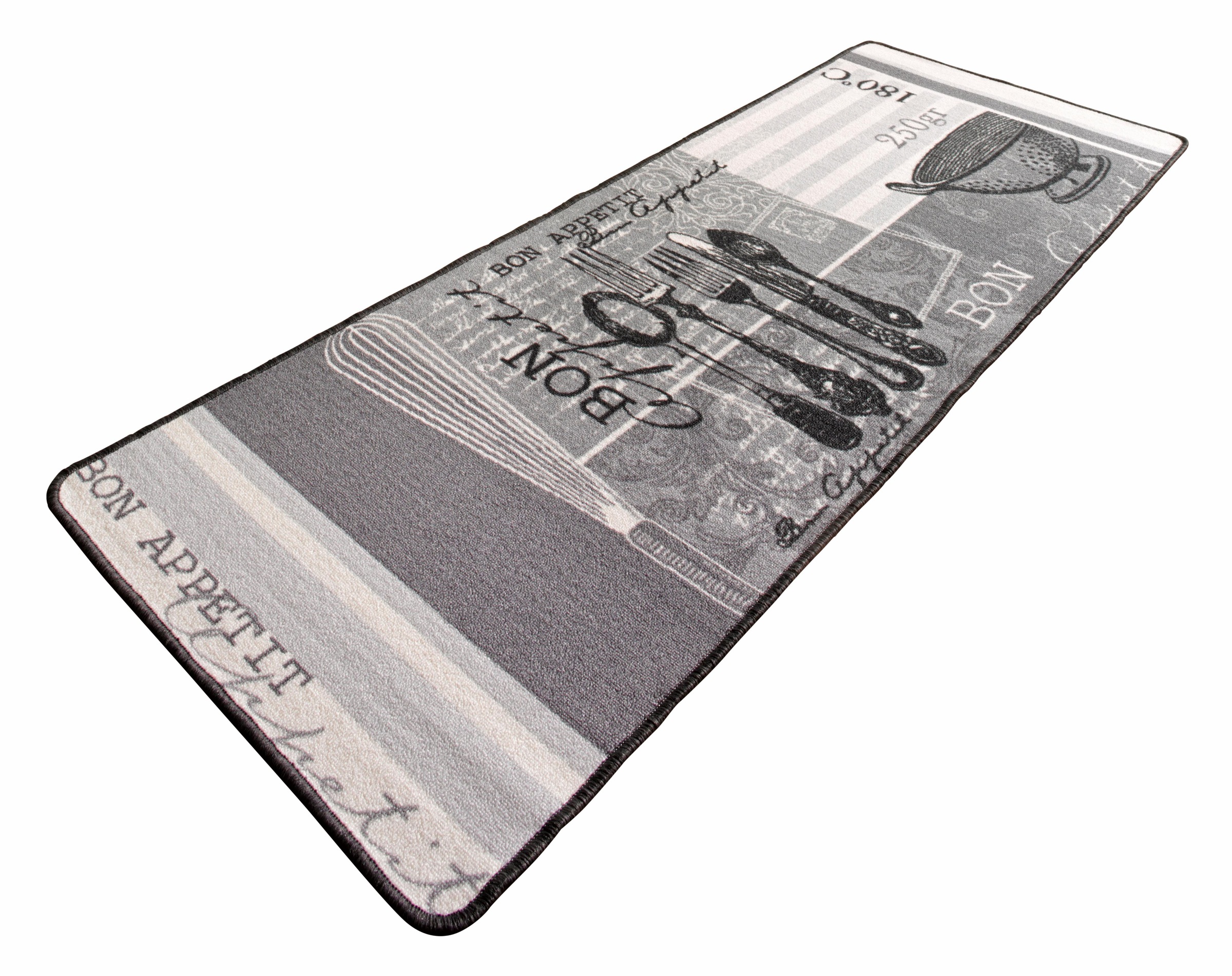 Image of HANSE Home Küchenläufer »Bon Appetit«, rechteckig, 8 mm Höhe, Kurzflor, rutschhemmend, Teppich-Läufer, Guten Appetit, Strapazierfähig, Pflegeleicht, Küche, Schriftzug bei Ackermann Versand Schweiz