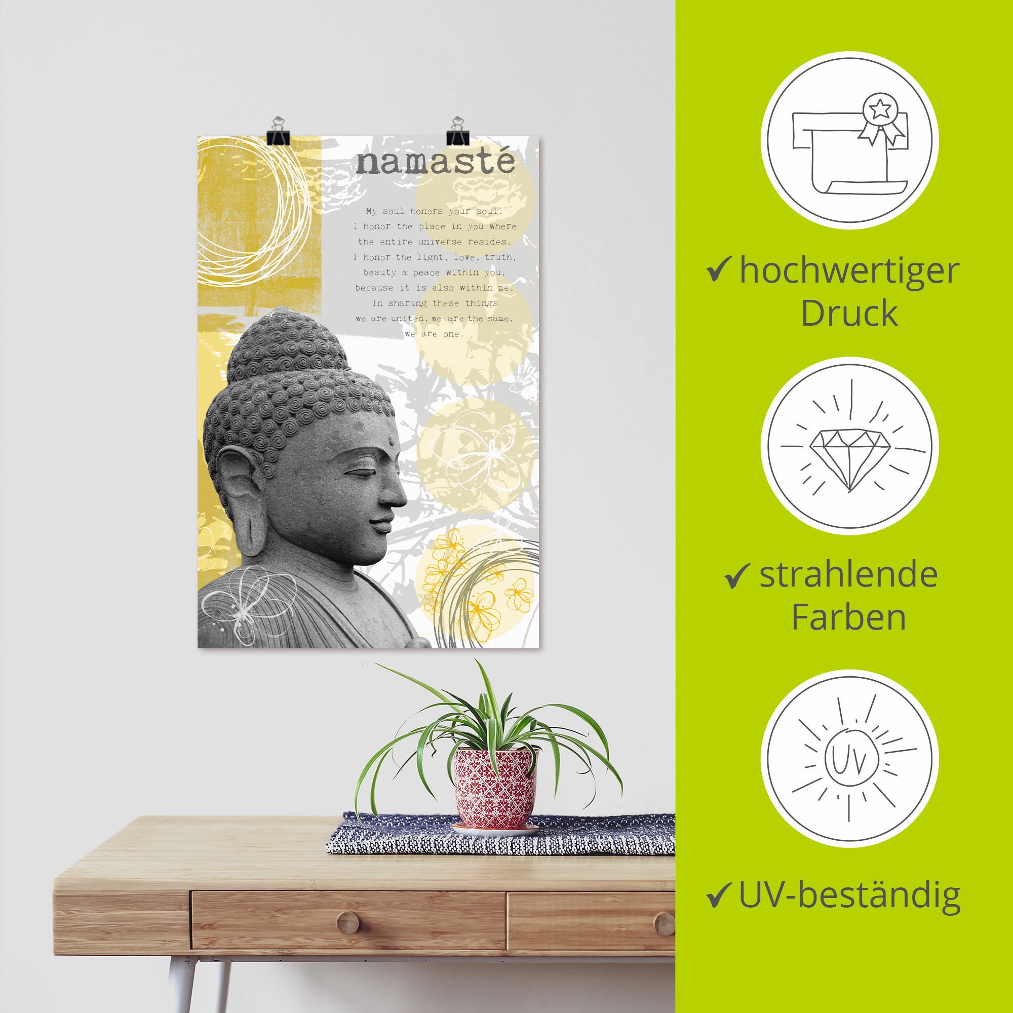 Artland Wandbild »Buddha I«, Religion, (1 St.), als Alubild, Outdoorbild, Poster in verschied. Grössen