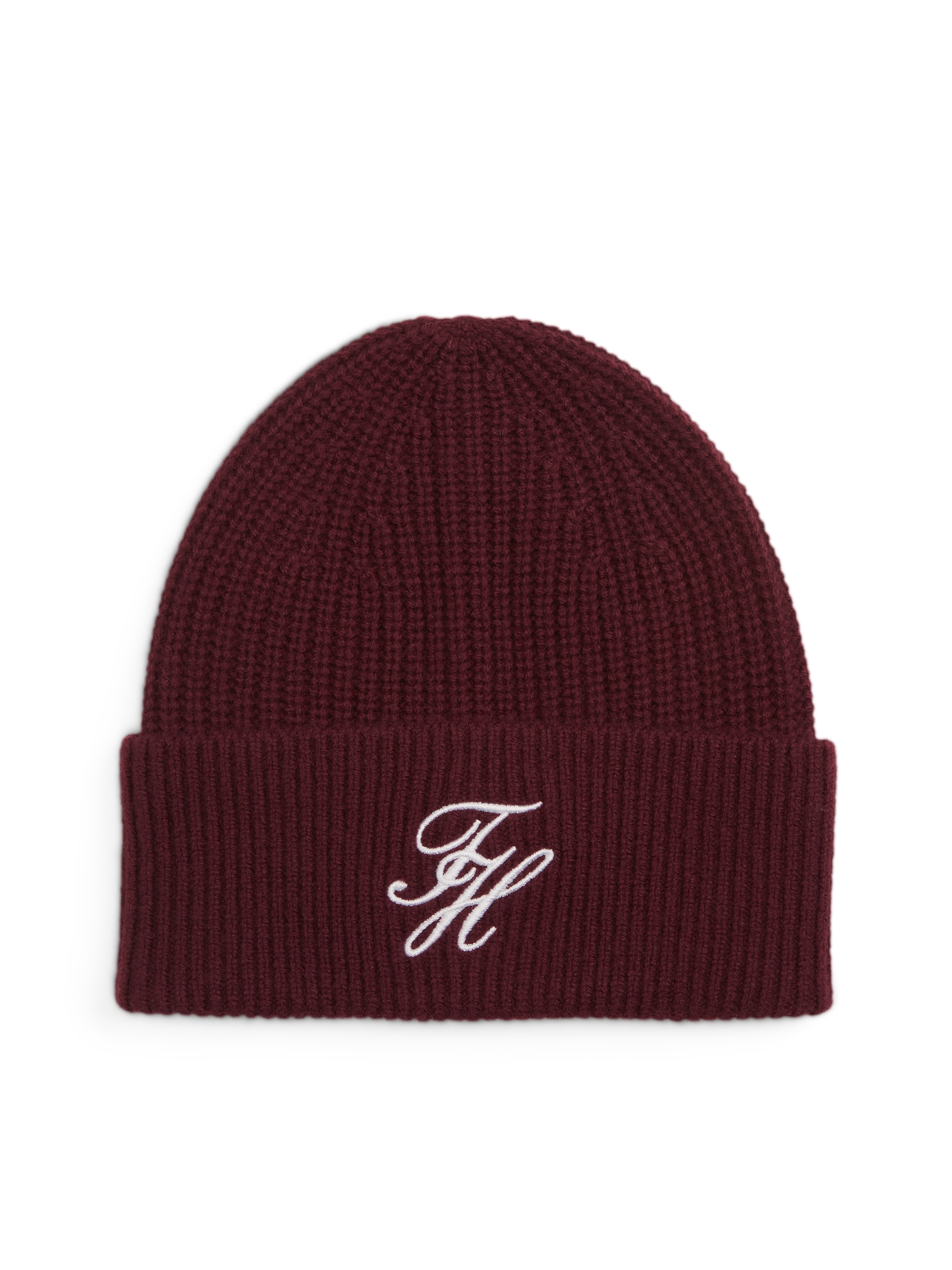 Tommy Hilfiger Beanie »TOMMY SCRIPT CASHMERE« aus Kaschmirmix mit gesticktem Logo, Masse 21 x 24,5 cm
