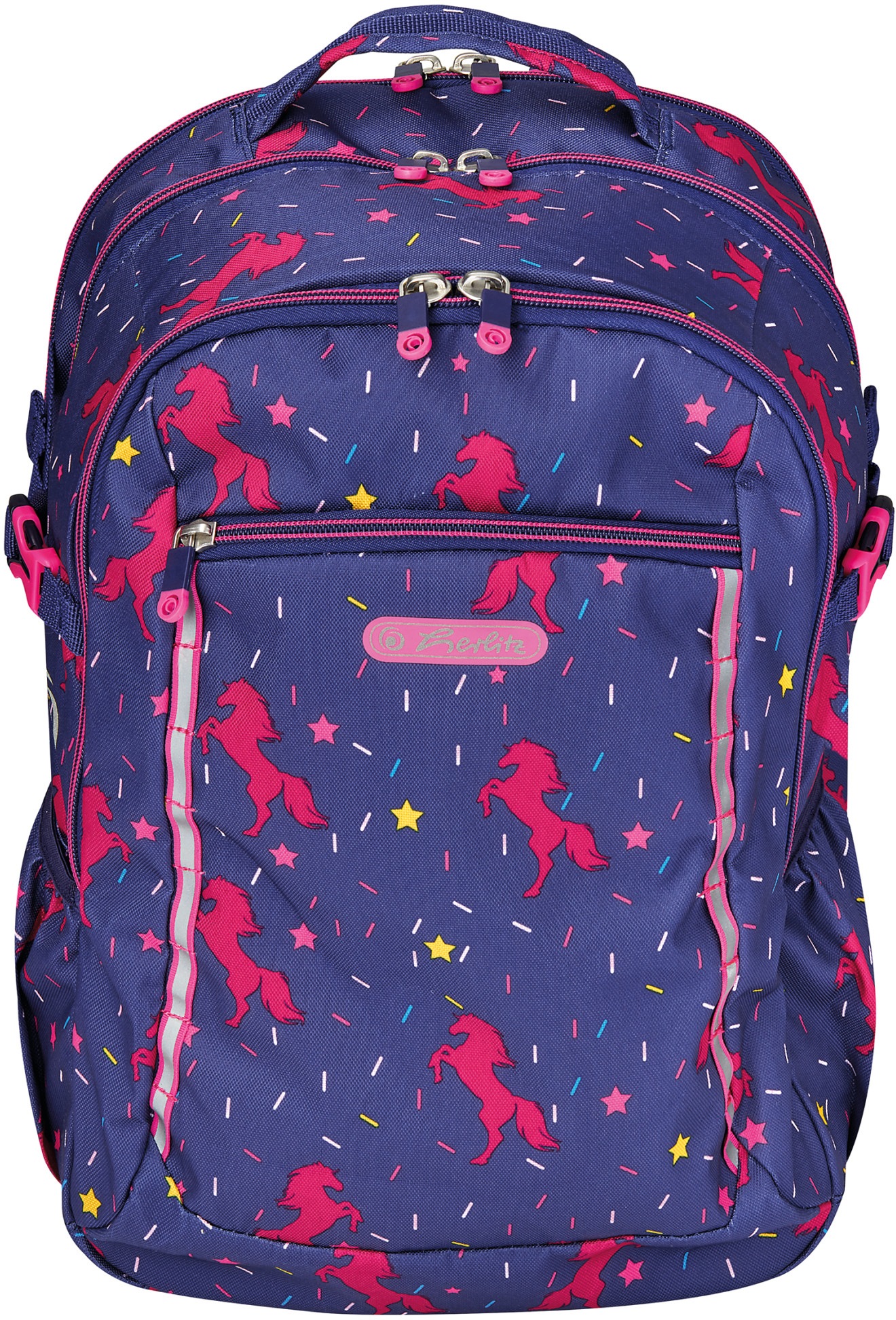 Image of Herlitz Schulrucksack »Ultimate Horse«, Floureszierende Flächen-reflektierende Streifen auf den Schultergurten, enthält recyceltes Material (Global Recycled Standard) bei Ackermann Versand Schweiz