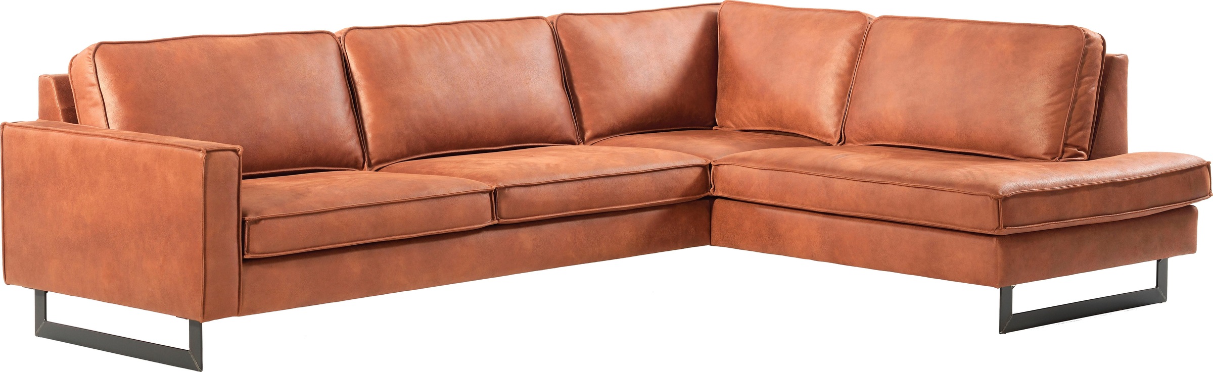 Places of Style Ecksofa »Pinto, 290 cm, Ottomane links / rechts«, Cord, Feincord, Luxus-Microfaser Leder und Chenille
