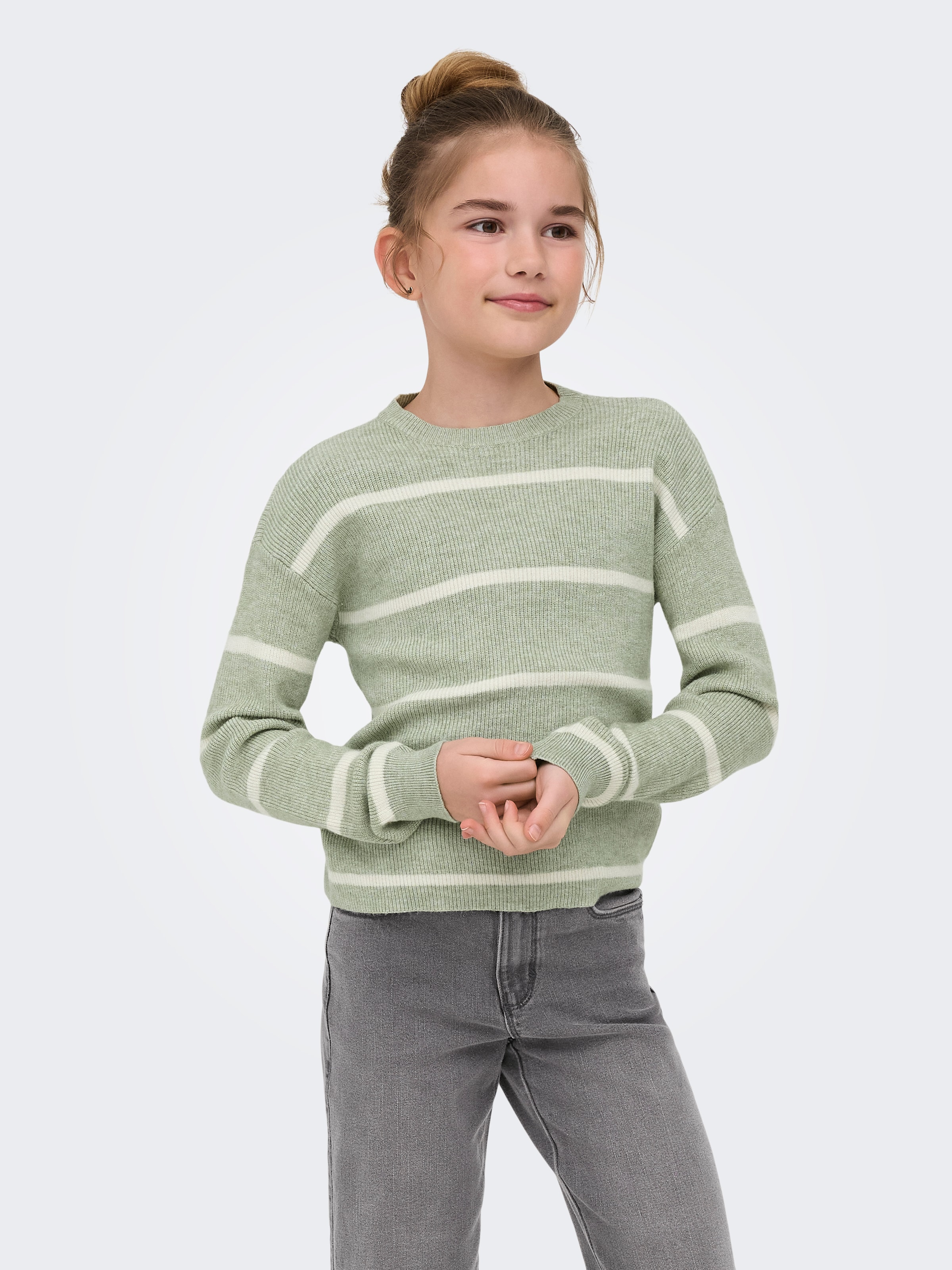 KIDS ONLY Pull en tricot »KOGFRANCA SHORT L/S STRIPE KNT NOOS« mélange viscose, coupe ample