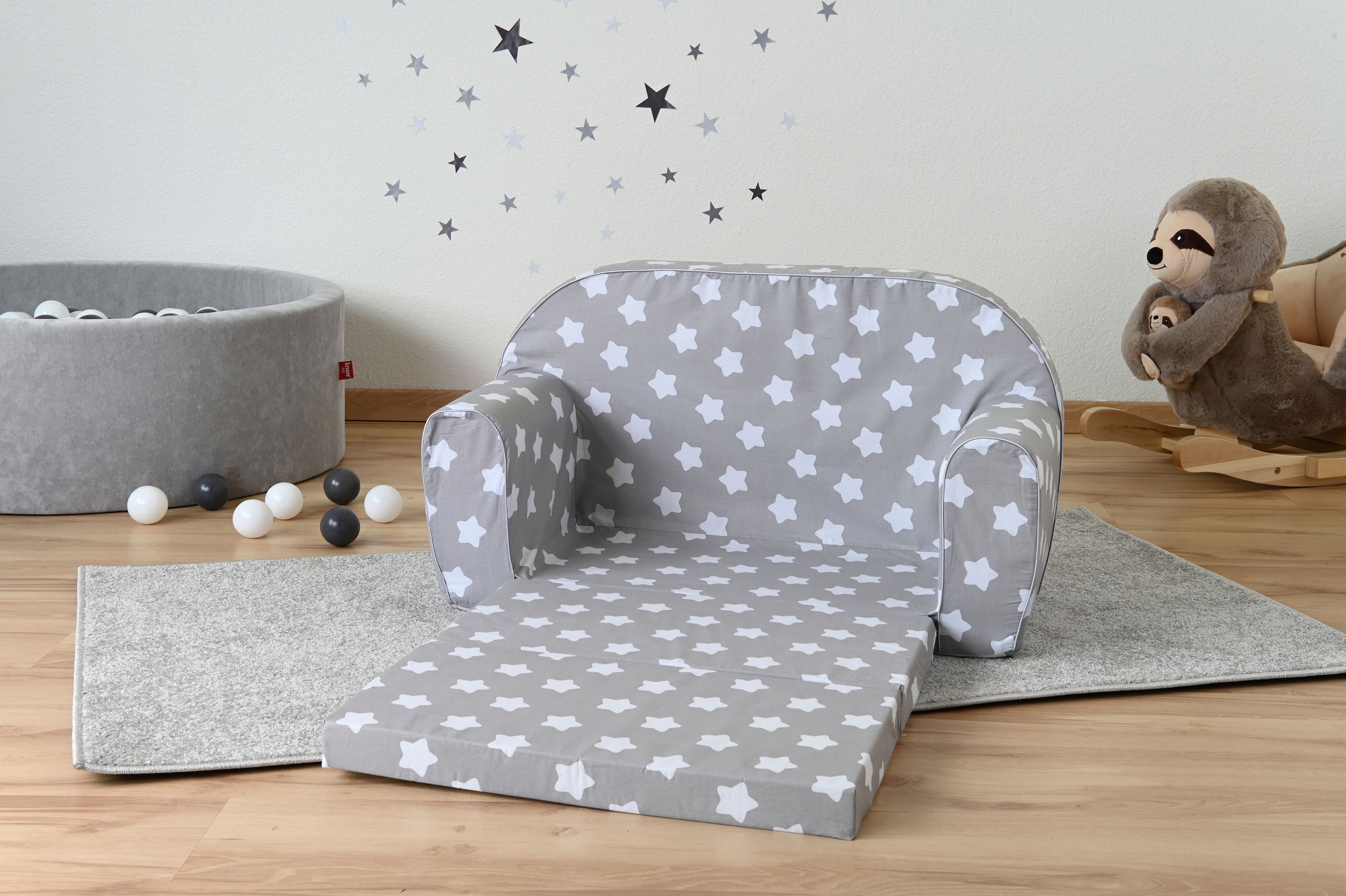 Knorrtoys® Sofa »Grey White Stars«, für Kinder; Made in Europe