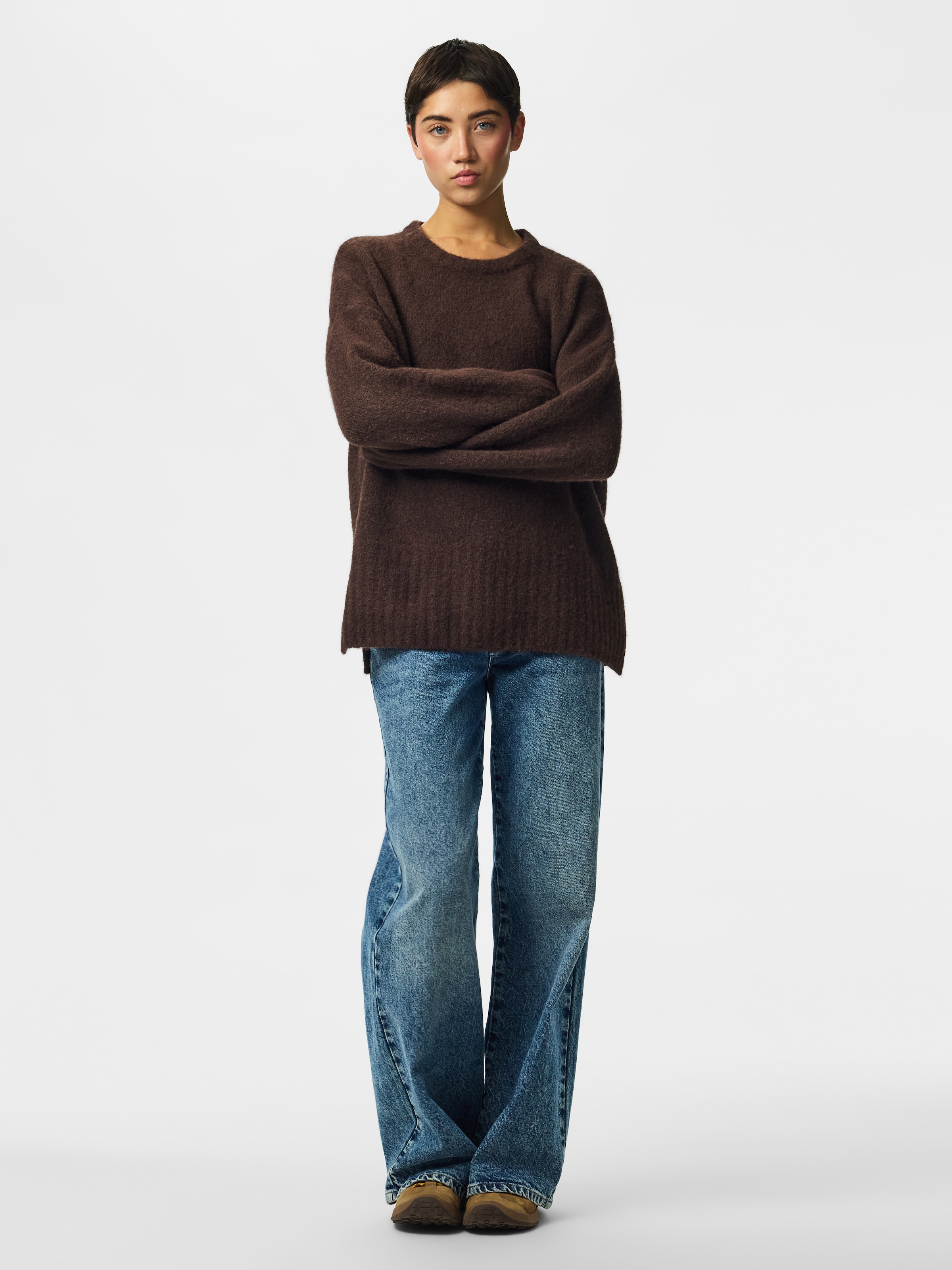 pieces Pull en tricot »PCTINA LS O-NECK KNIT NOOS« Materialmix