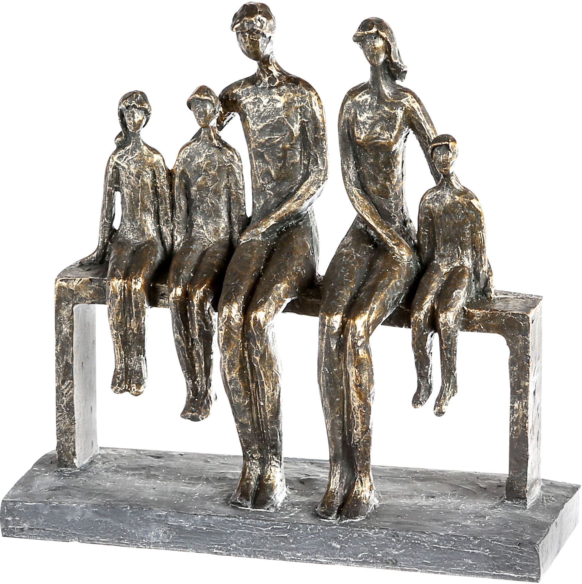 Image of Casablanca by Gilde Dekofigur "Skulptur We are family, bronzefarben/grau" Dekoobjekt, Höhe 26 cm, Familie, mit Spruchanhänger, Wohnzimmer