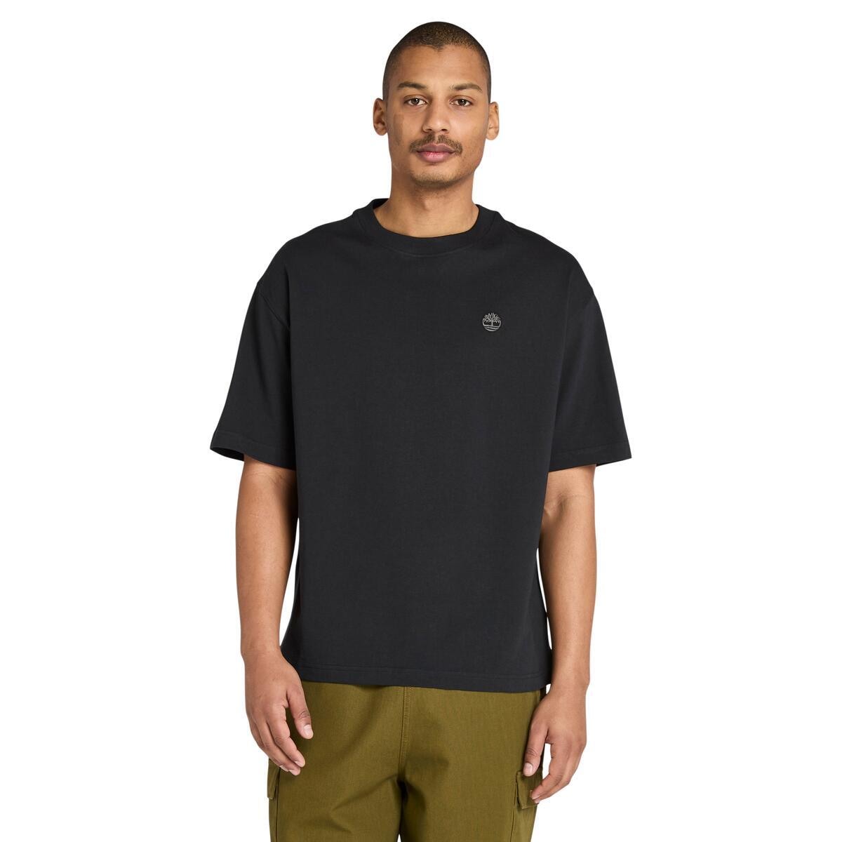 Image of Timberland T-Shirt "DUNSTAN RIVER Short Sleeve Tee" mit aufgesticktem Logo, Kurzarm-Design, aus Baumwolle