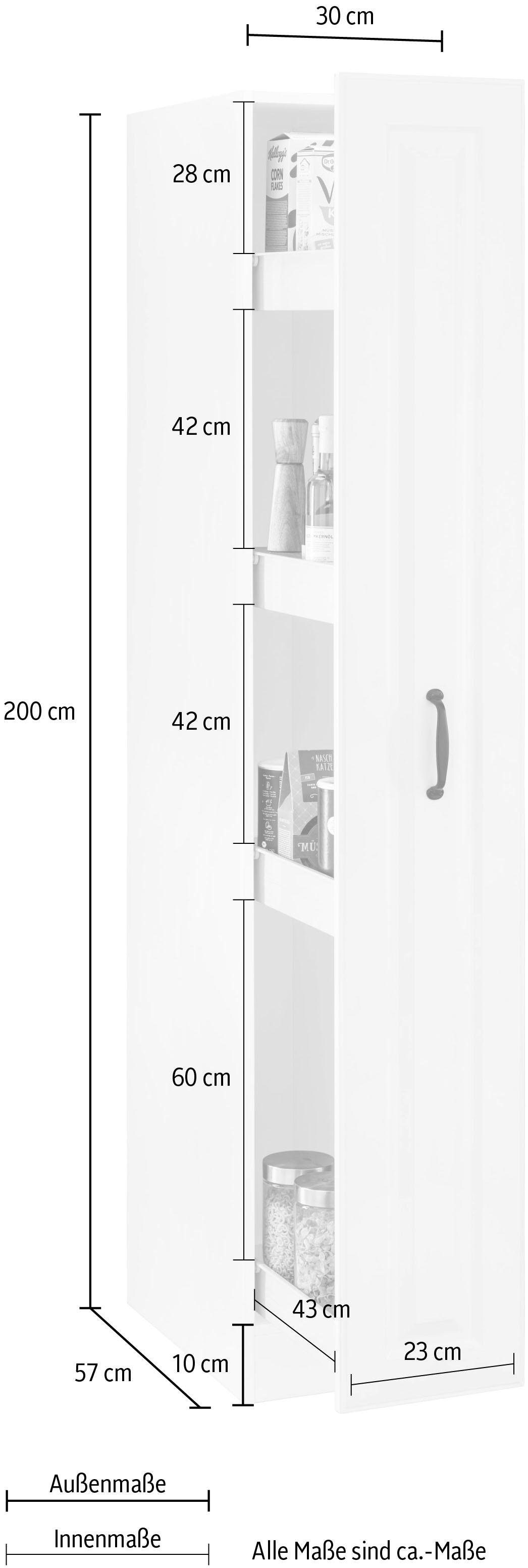 4 wiho auf versandkostenfrei mit Ablagefächern Auszug Küchen Apothekerschrank ♕ »Erla«,