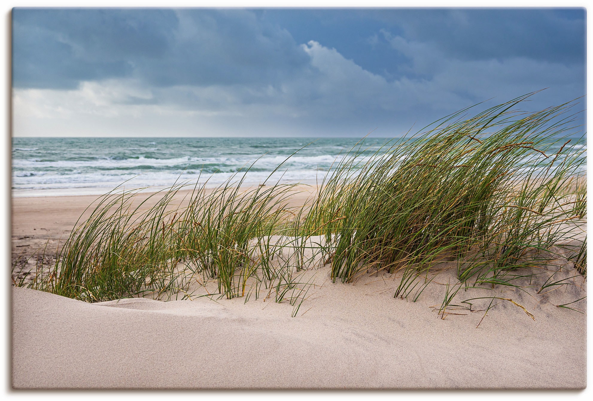 Image of Artland Leinwandbild "Düne und Strand bei Hirtshals Dänemark I" Küstenbilder 1 Stk. tlg. auf Holzrahmen gespannt