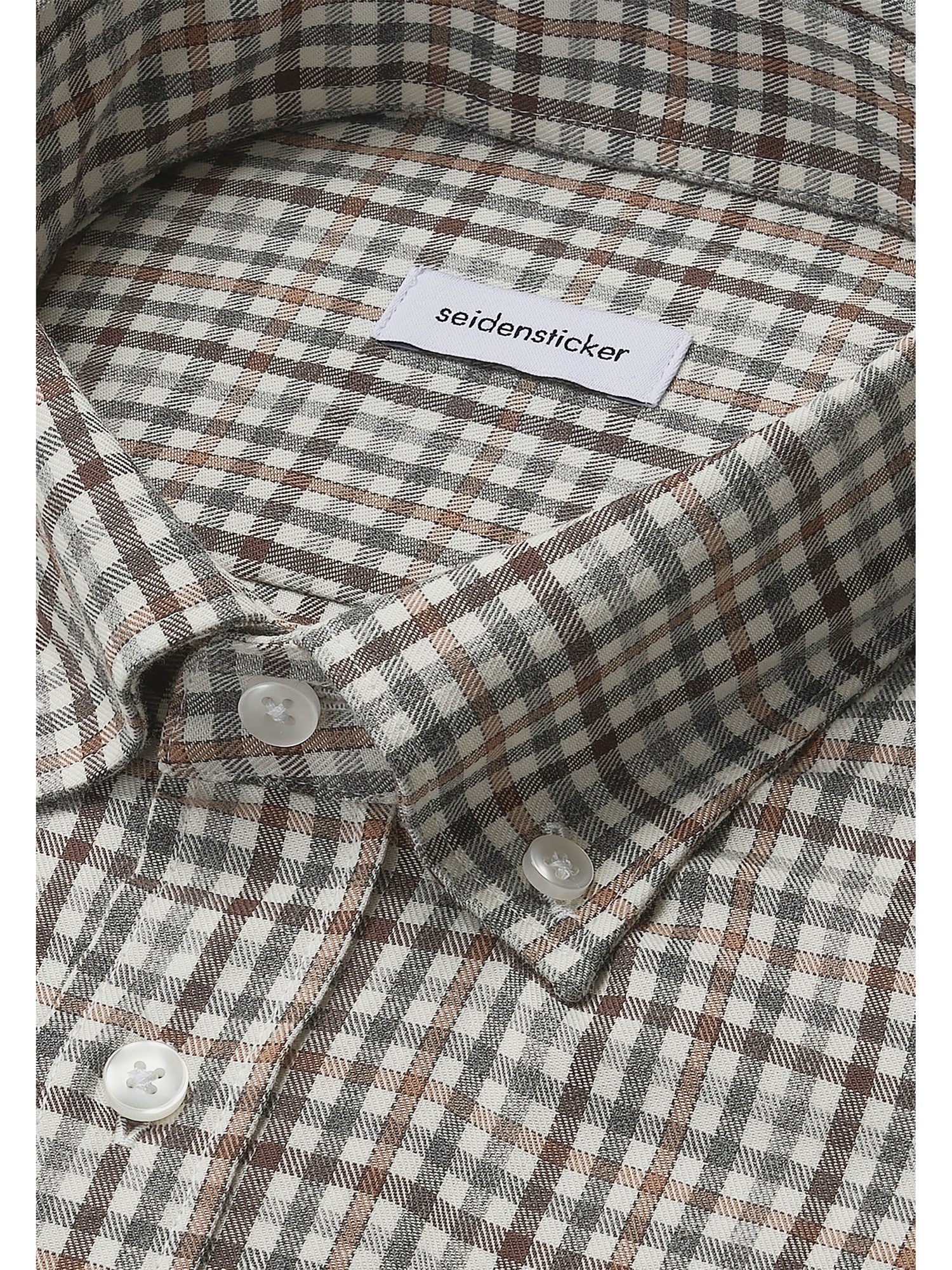seidensticker Flanellhemd »Schwarze Rose« Slim 1/1 Button-Down-Kragen Karo