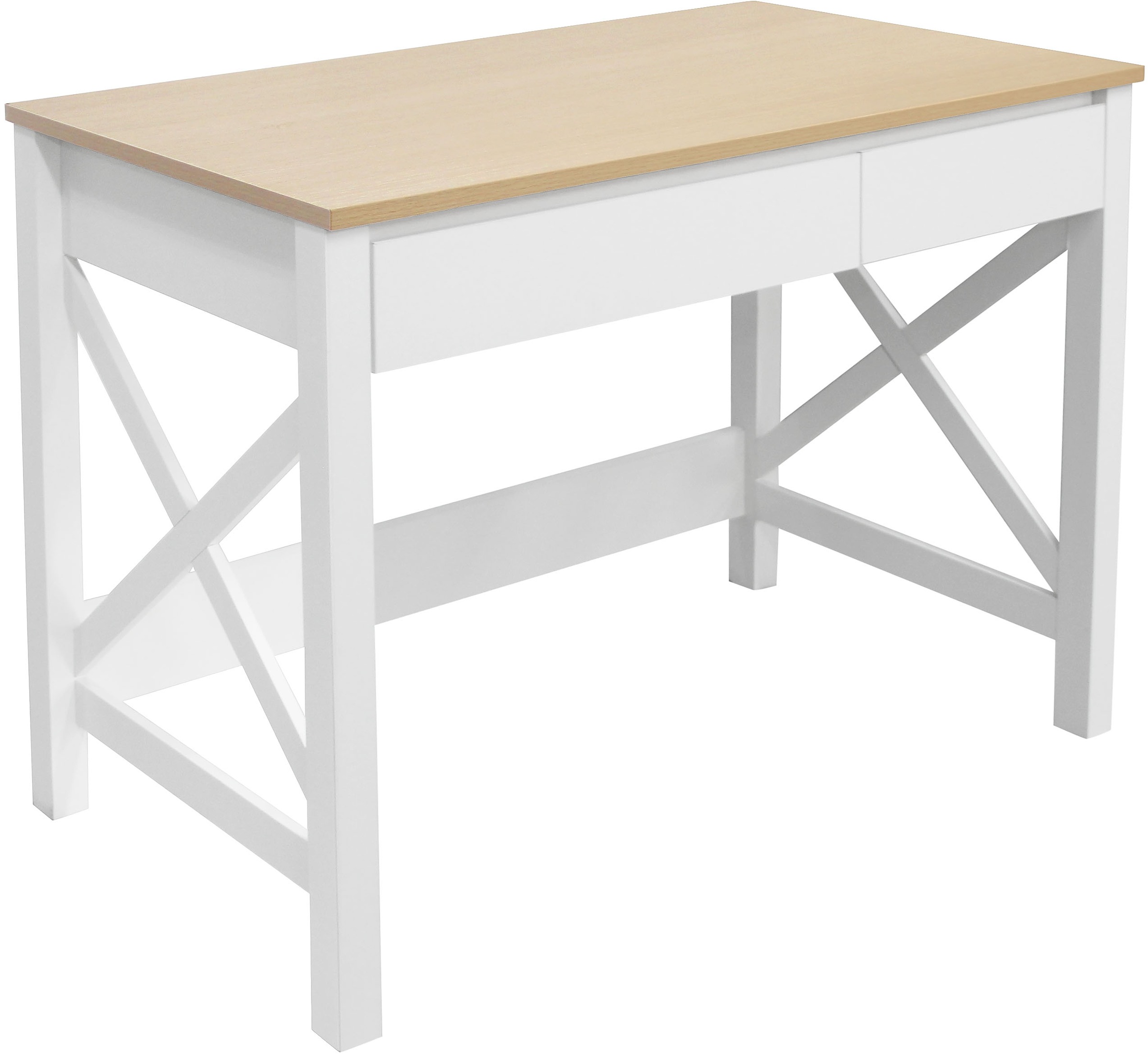 Image of GOODproduct Schreibtisch "Silba" 2 Schubladen, Landhausstil, Home Office, Breite 100 oder 140 cm
