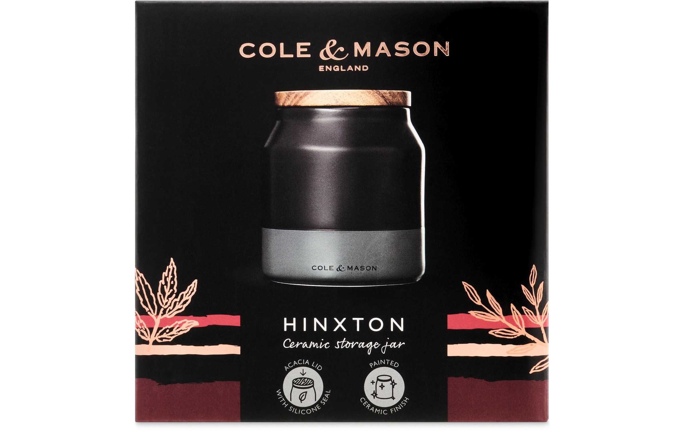 Cole & Mason Vorratsdose »Hinxton 86 l Schwarz«, (1 tlg.), Holzart: Akazie (China)